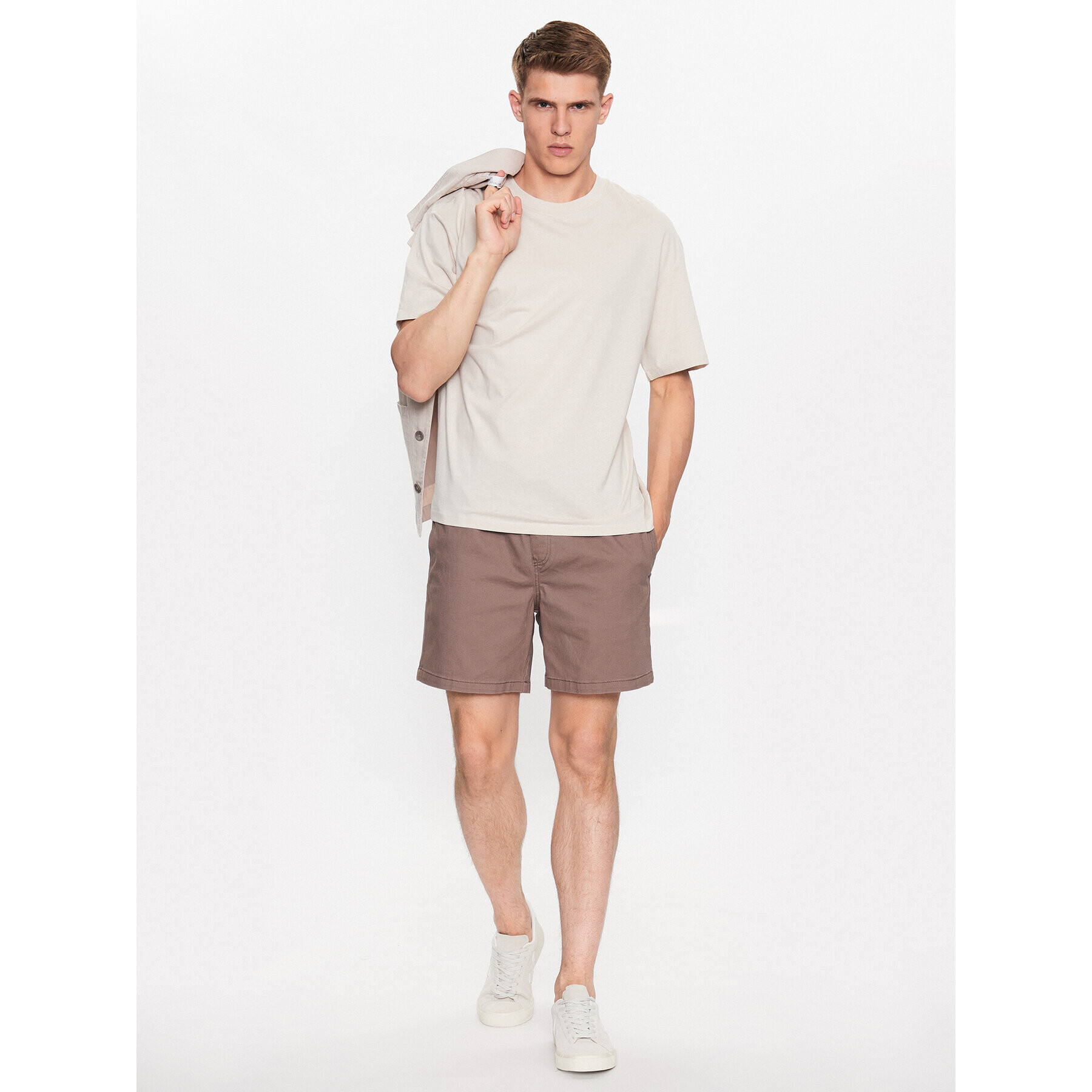 Jack&Jones Šortky z materiálu Jeff 12187488 Hnědá Regular Fit - Pepit.cz