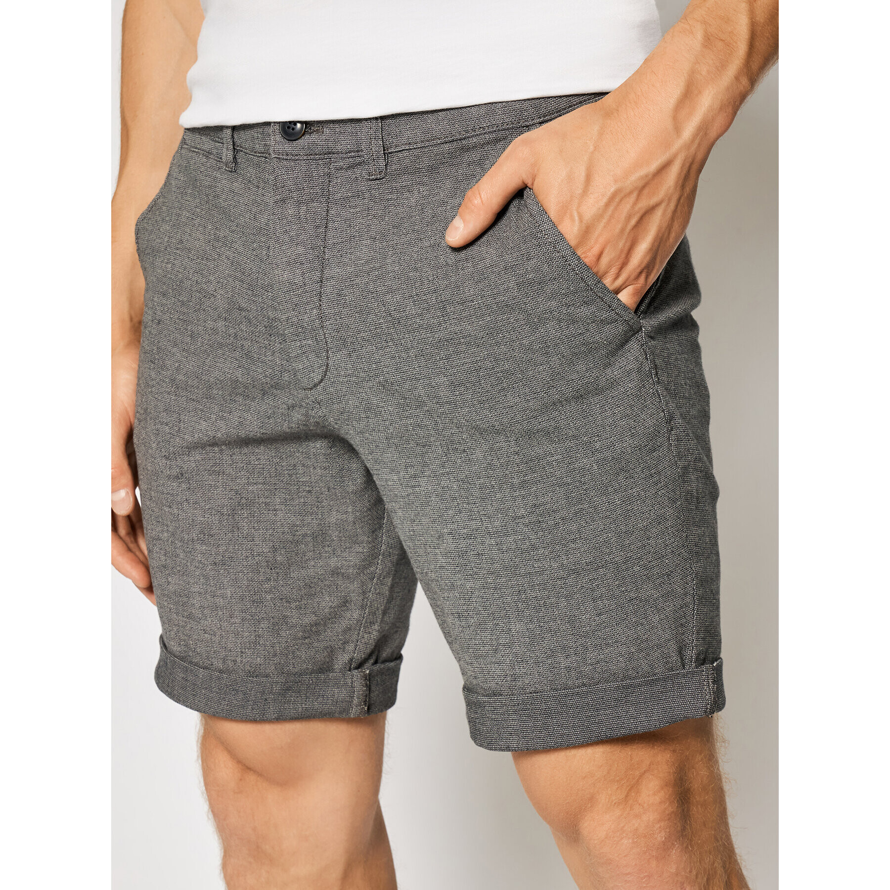 Jack&Jones Šortky z materiálu Kenso 12183665 Šedá Regular Fit - Pepit.cz