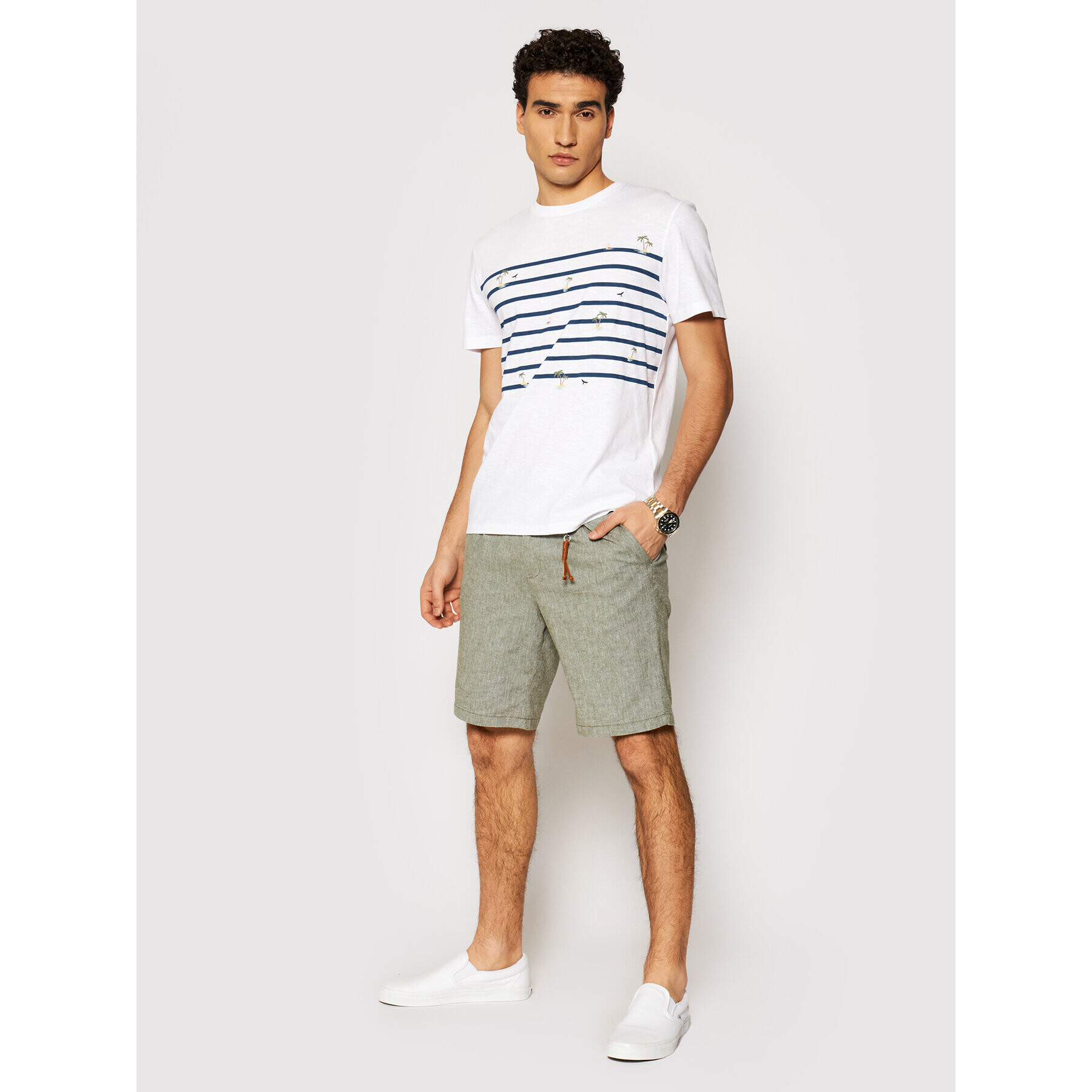 Jack&Jones Šortky z materiálu Milton 12188357 Zelená Regular Fit - Pepit.cz