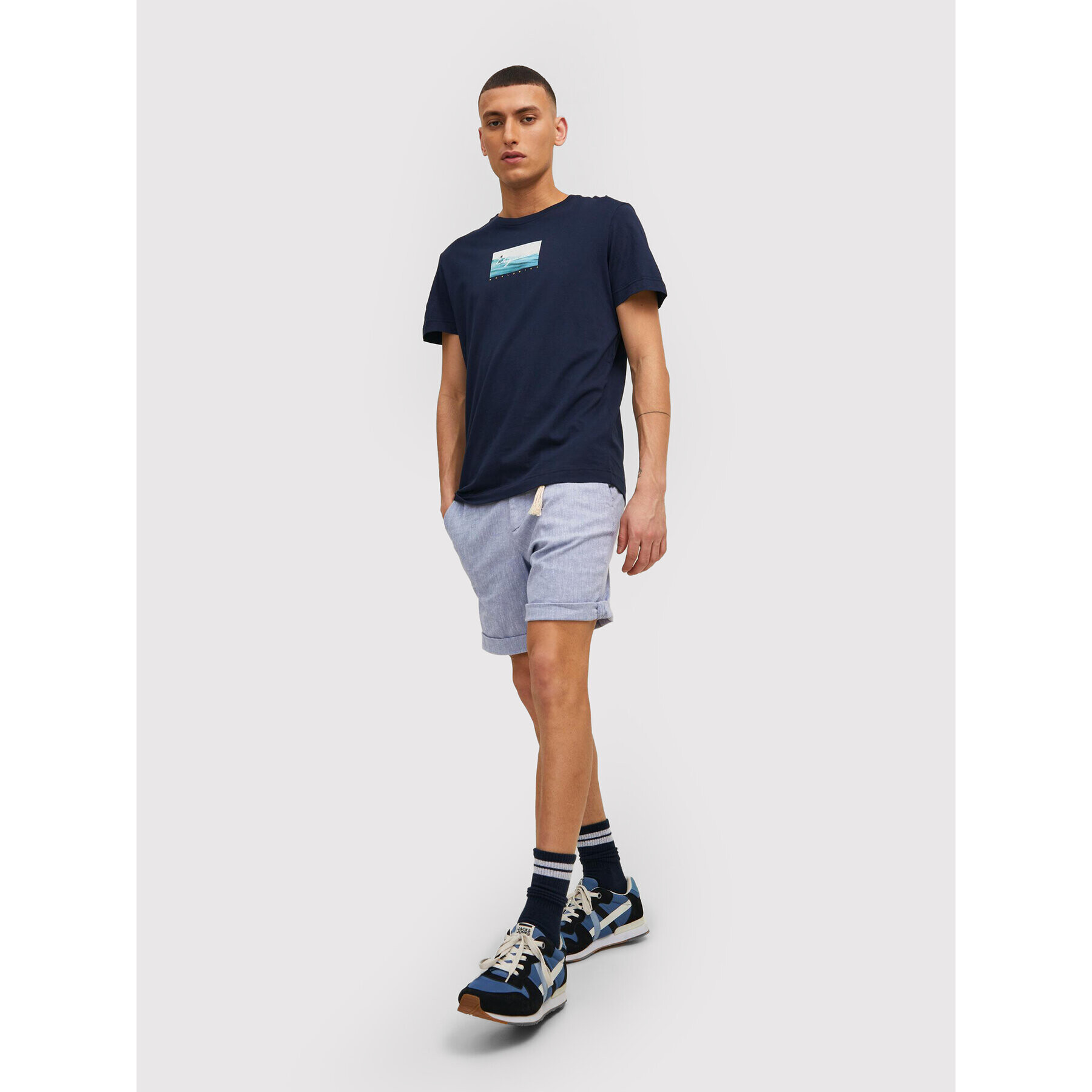 Jack&Jones Šortky z materiálu Sky 12210139 Modrá Regular Fit - Pepit.cz