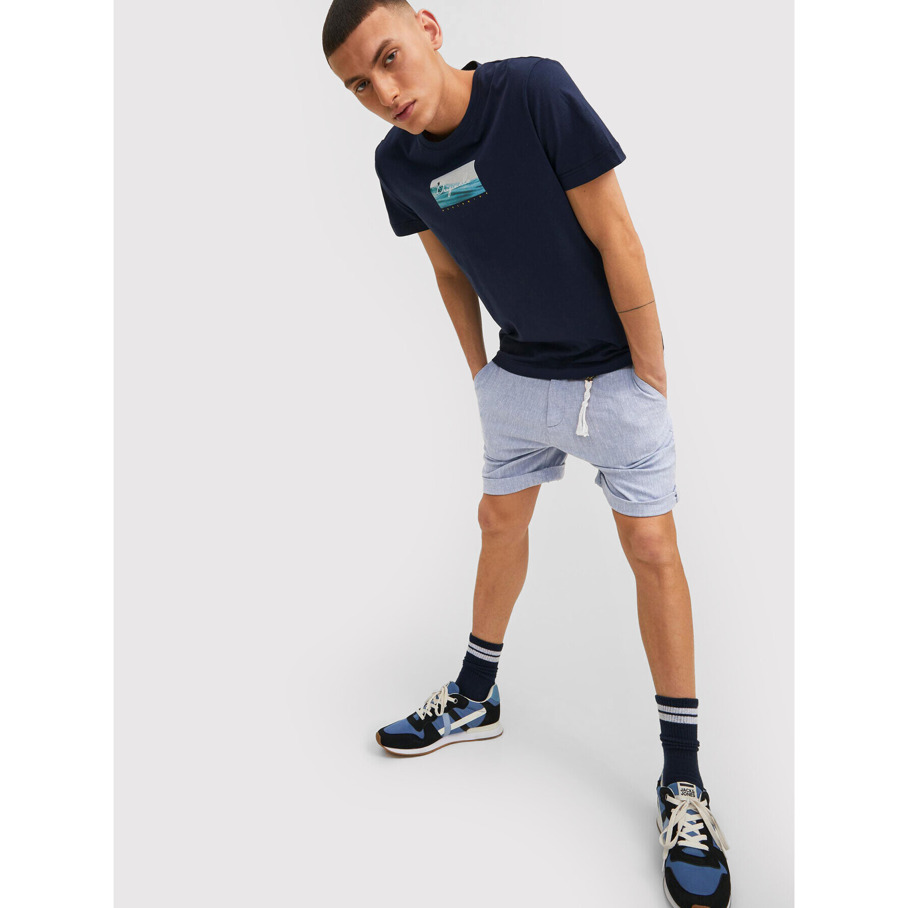 Jack&Jones Šortky z materiálu Sky 12210139 Modrá Regular Fit - Pepit.cz