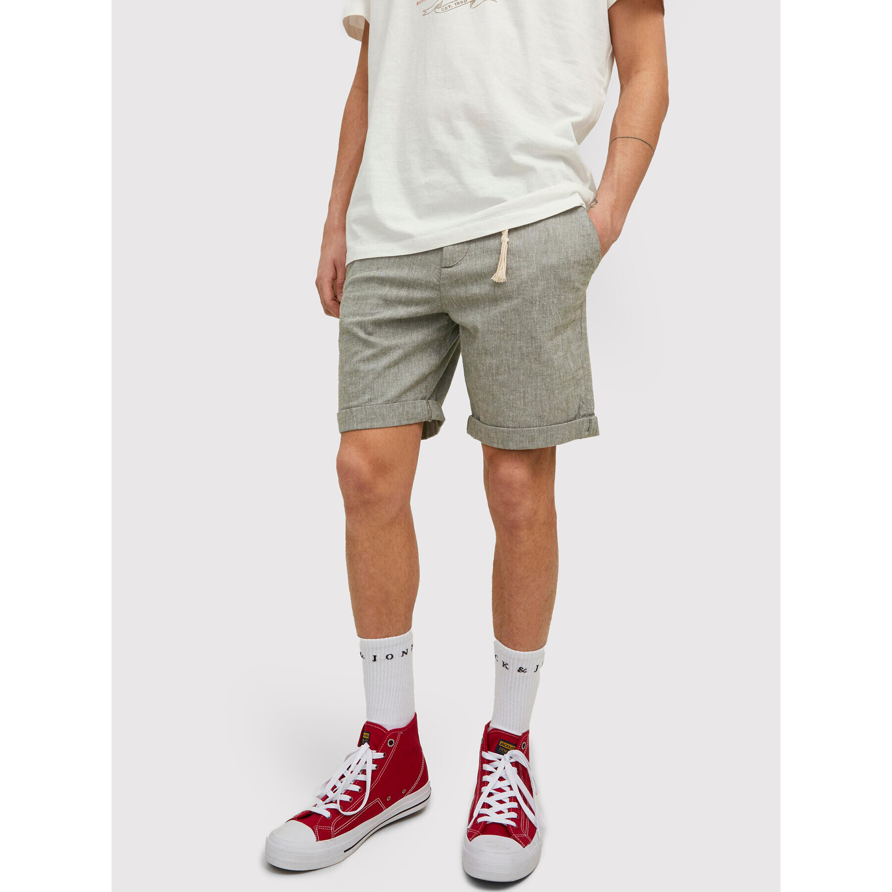 Jack&Jones Šortky z materiálu Sky 12210139 Zelená Regular Fit - Pepit.cz