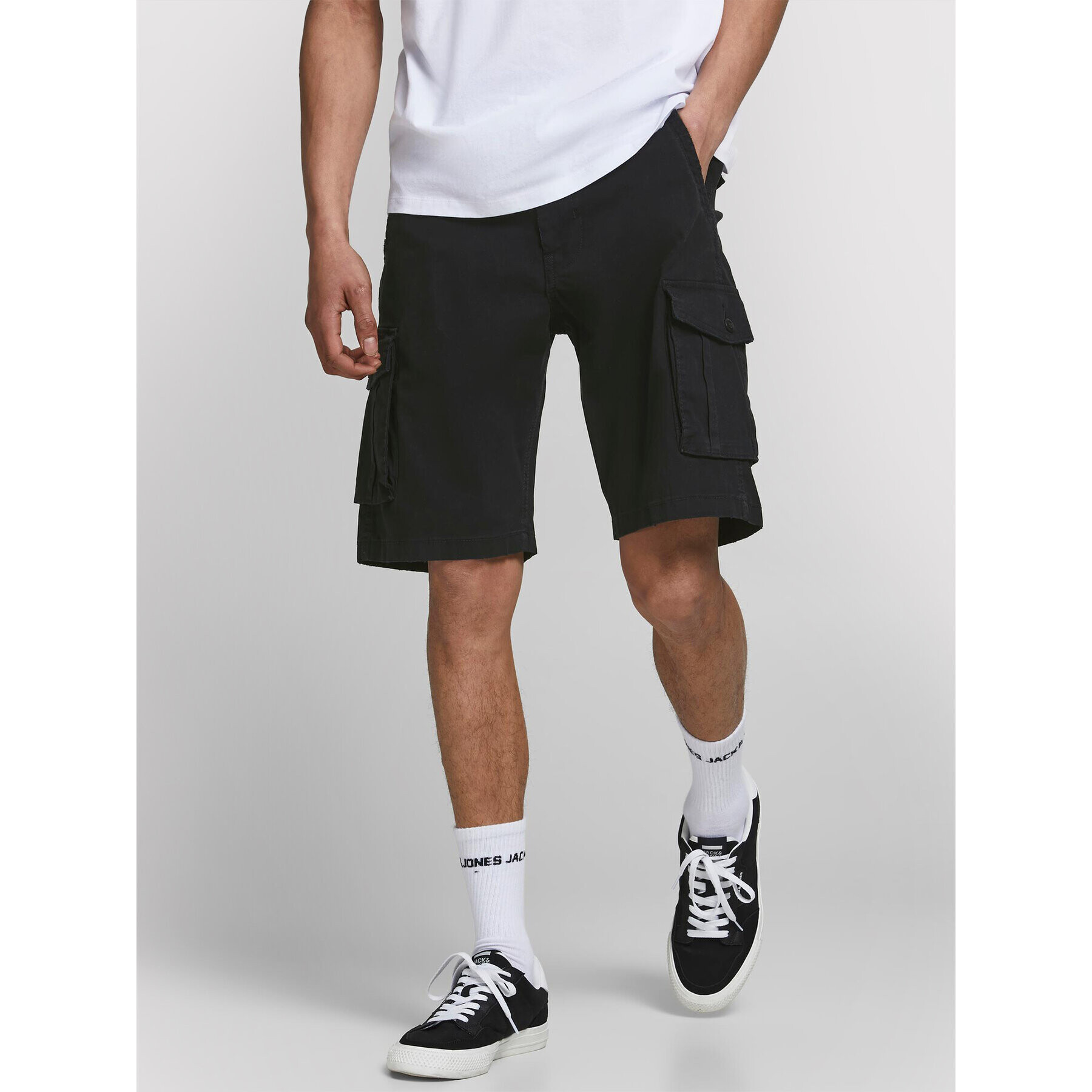 Jack&Jones Šortky z materiálu Zack 12184905 Černá Regular Fit - Pepit.cz