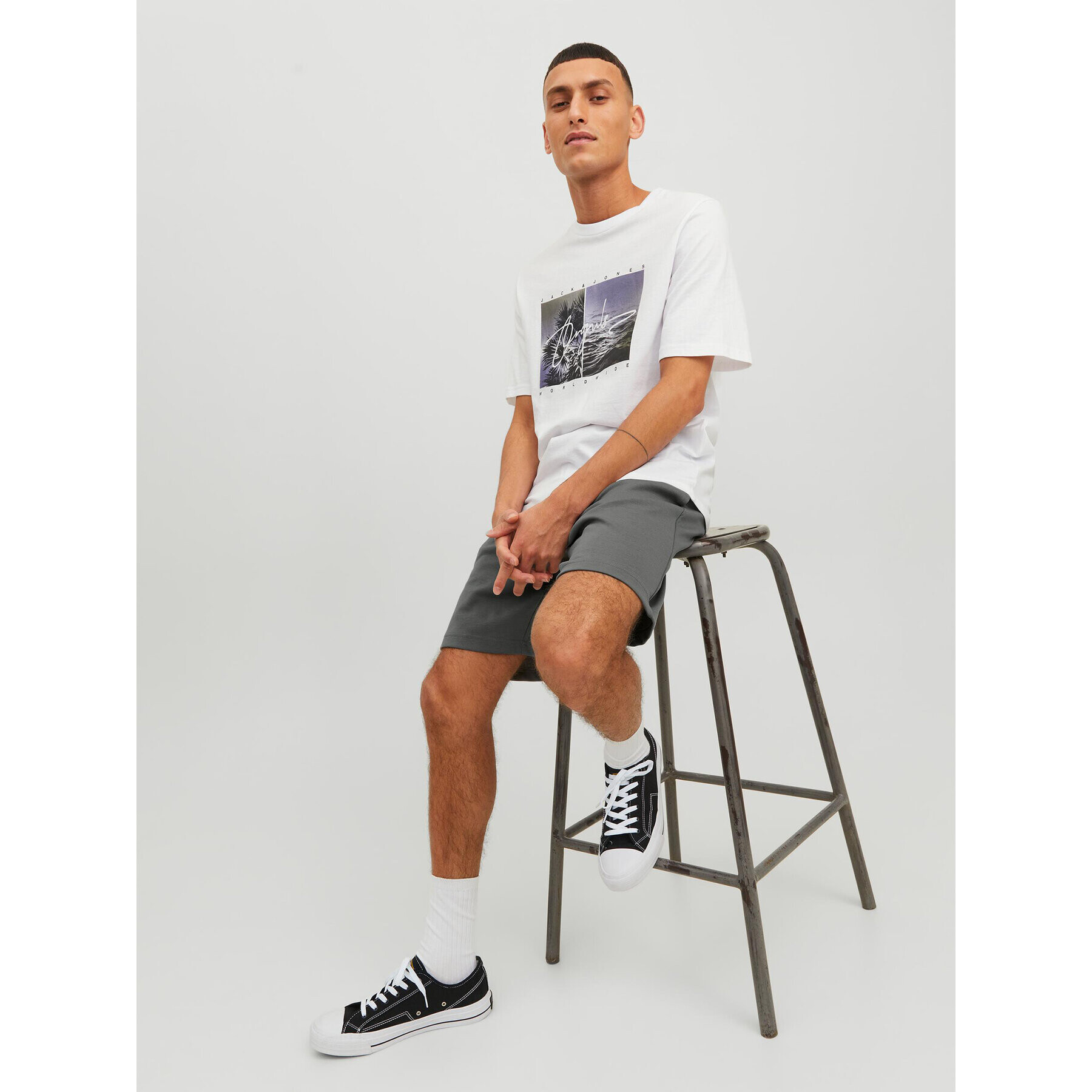 Jack&Jones Sportovní kraťasy 12224021 Šedá Slim Fit - Pepit.cz