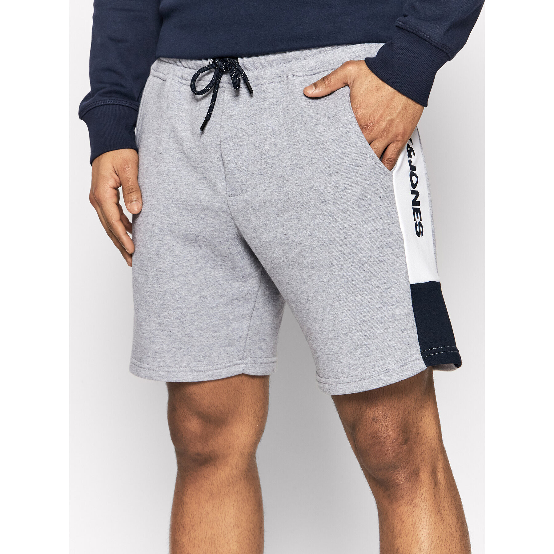 Jack&Jones Sportovní kraťasy Logo Blocking 12198008 Šedá Regular Fit - Pepit.cz