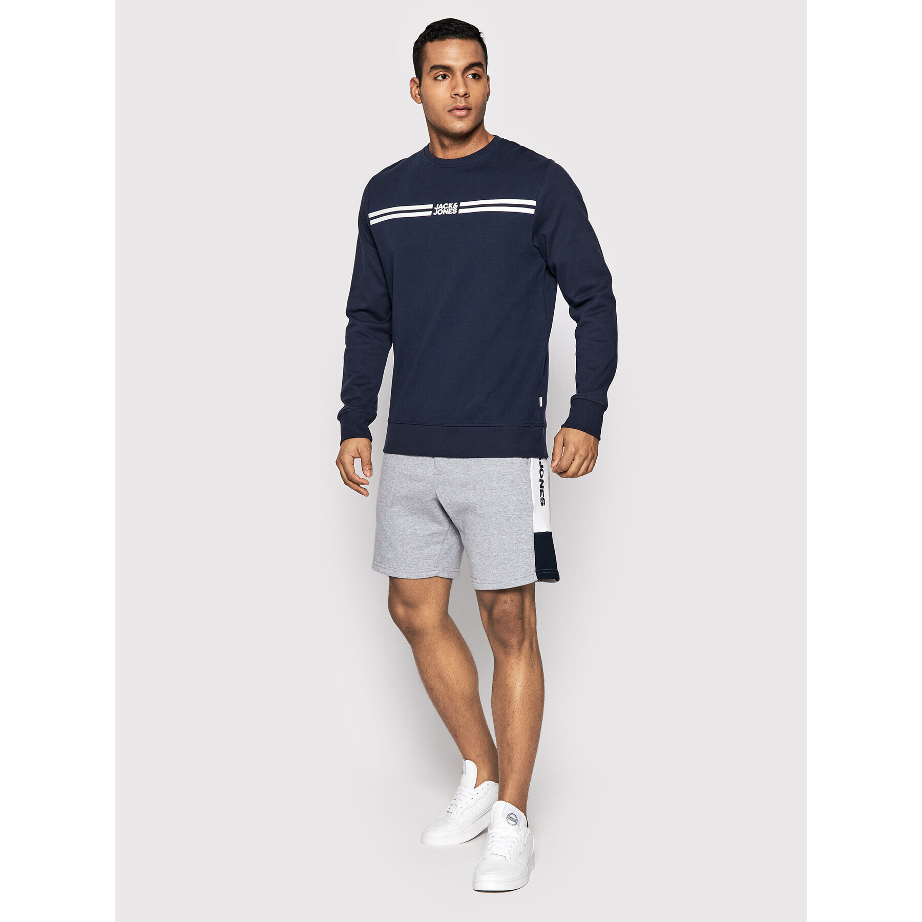 Jack&Jones Sportovní kraťasy Logo Blocking 12198008 Šedá Regular Fit - Pepit.cz