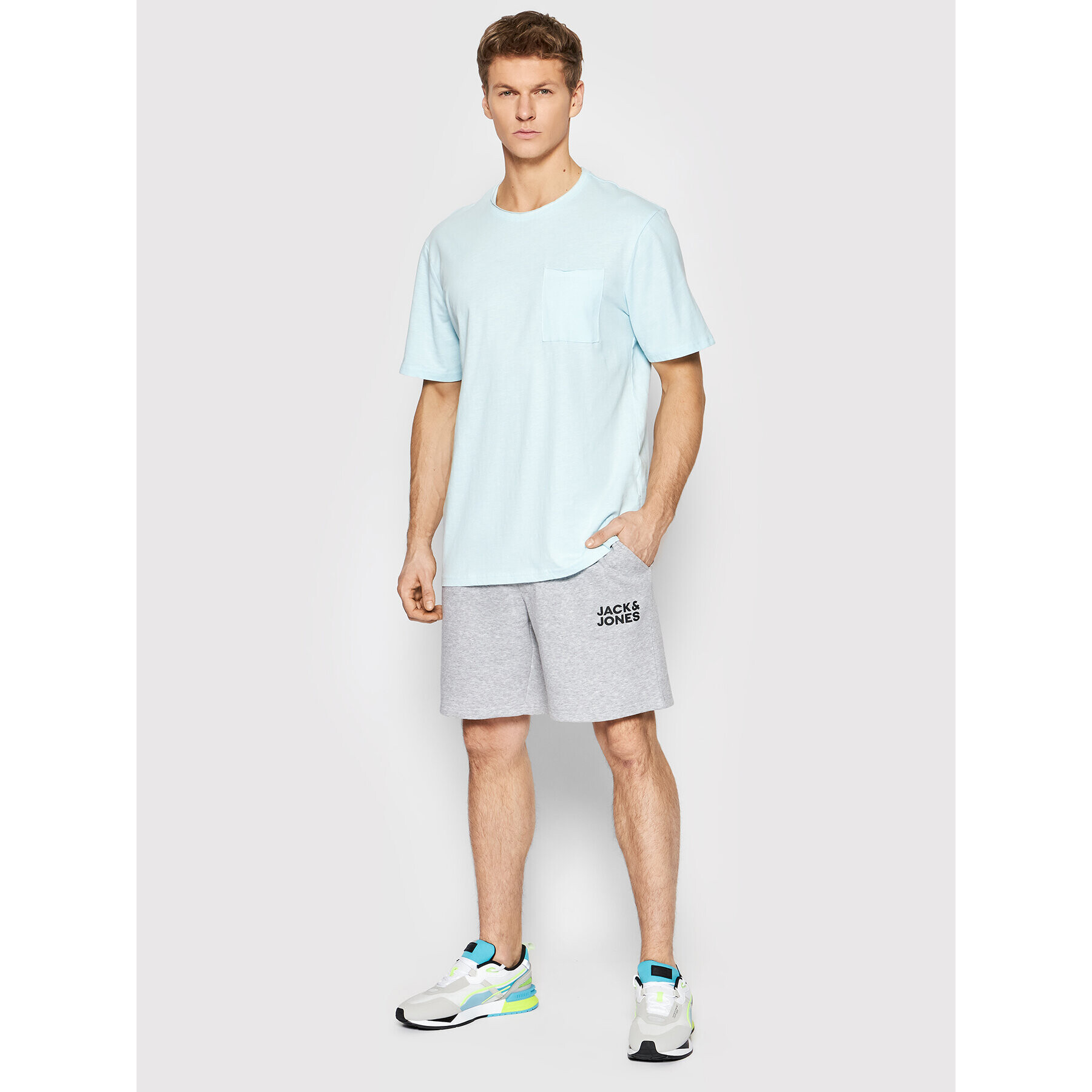 Jack&Jones Sportovní kraťasy New Soft 12186787 Šedá Regular Fit - Pepit.cz