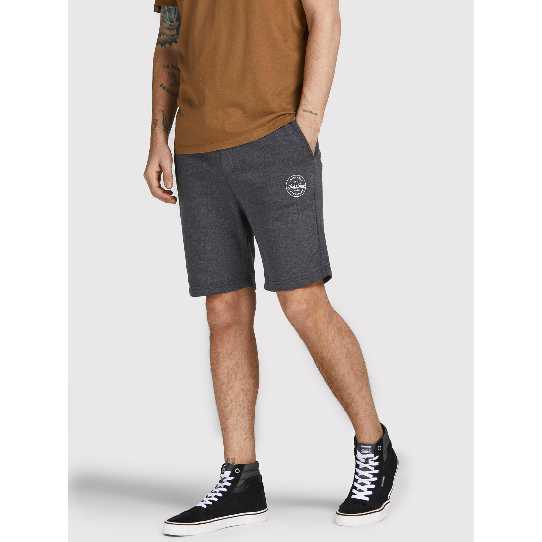 Jack&Jones Sportovní kraťasy Shark 12182595 Šedá Regular Fit - Pepit.cz