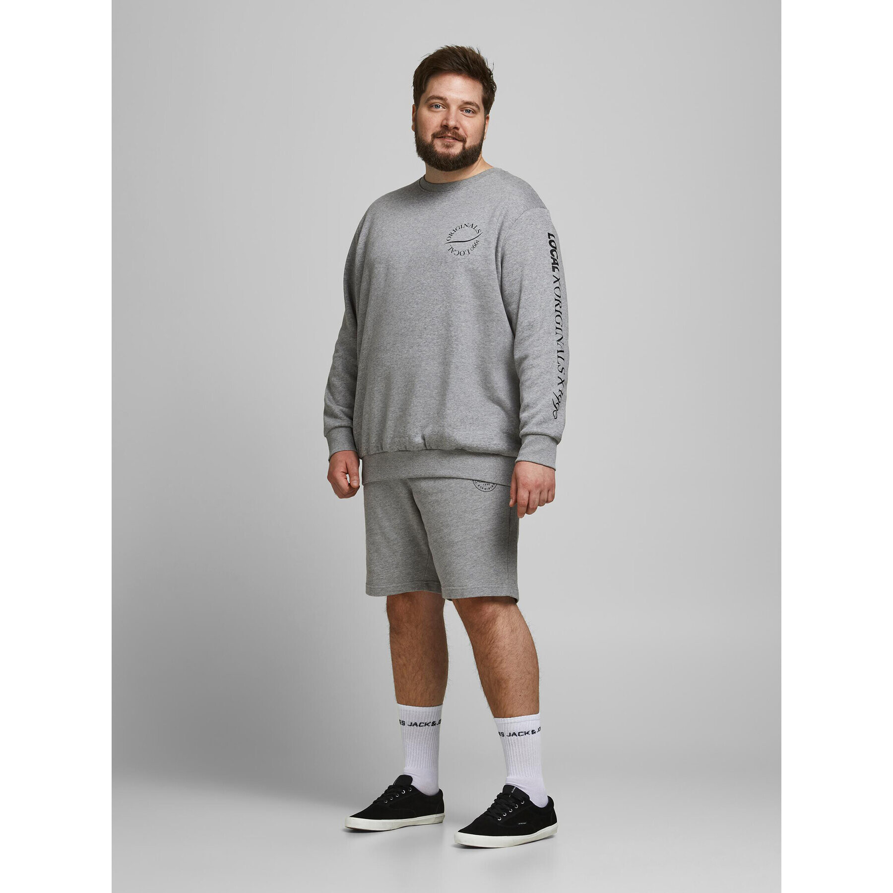 Jack&Jones Sportovní kraťasy Shark 12187092 Šedá Regular Fit - Pepit.cz