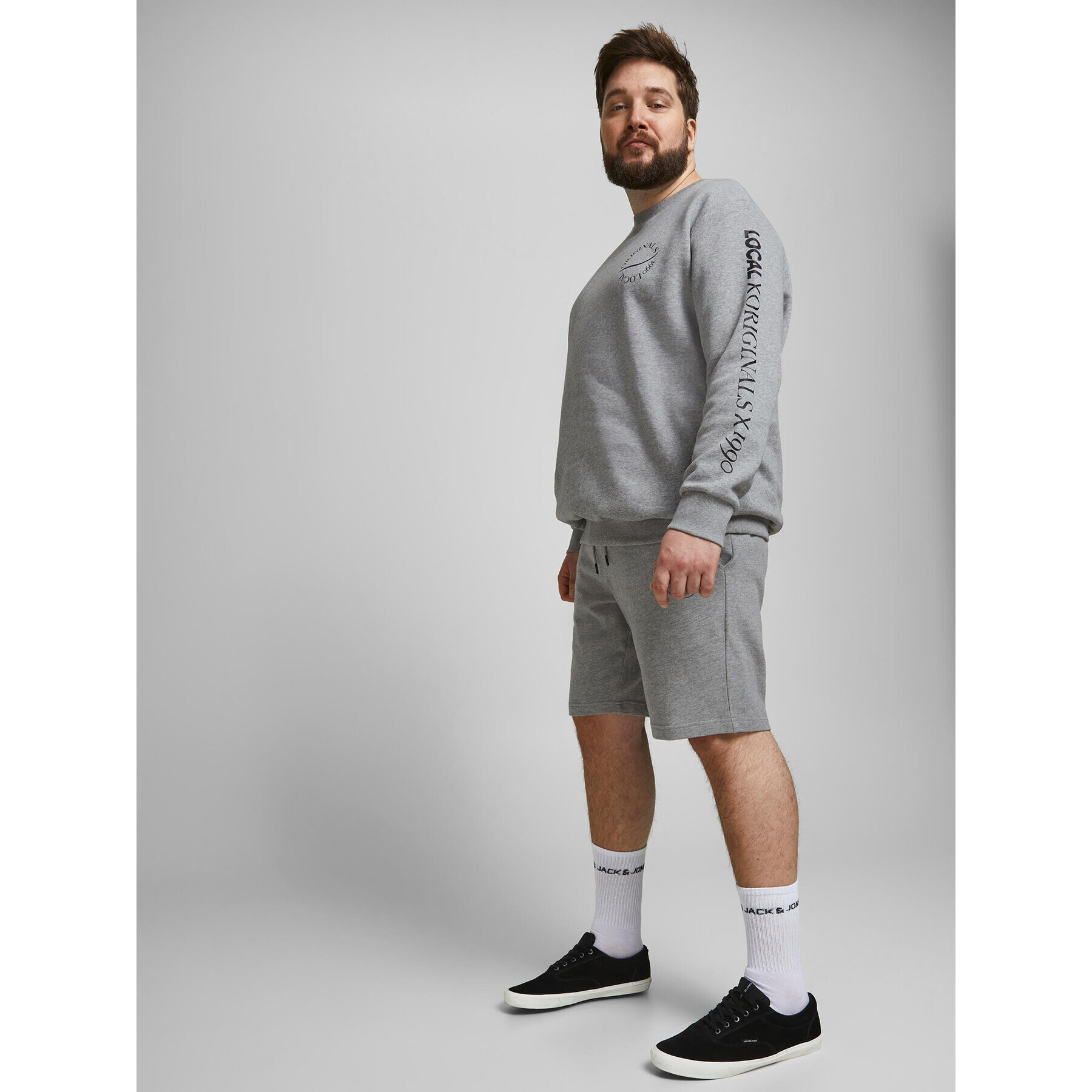 Jack&Jones Sportovní kraťasy Shark 12187092 Šedá Regular Fit - Pepit.cz