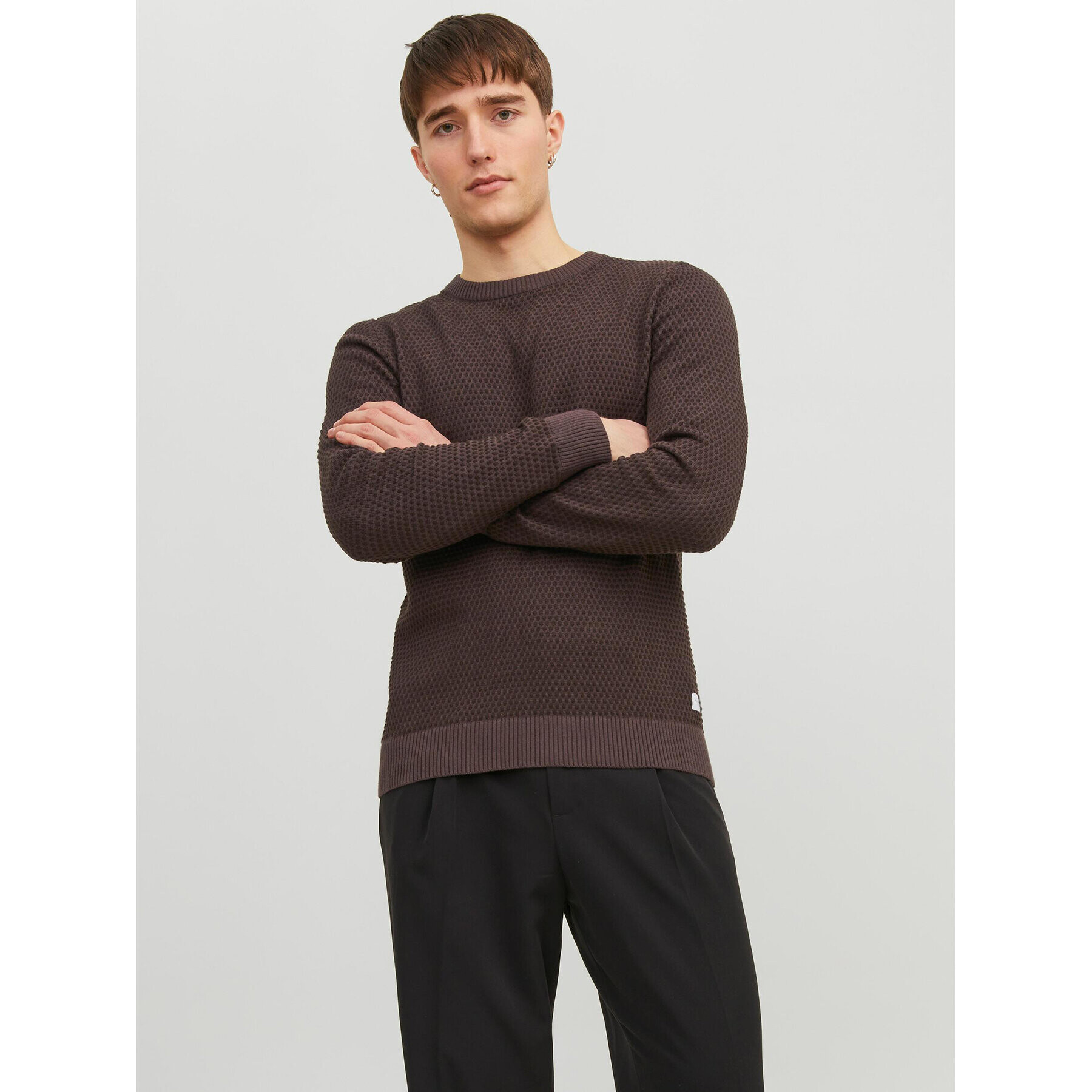 Jack&Jones Svetr 12212816 Hnědá Regular Fit - Pepit.cz