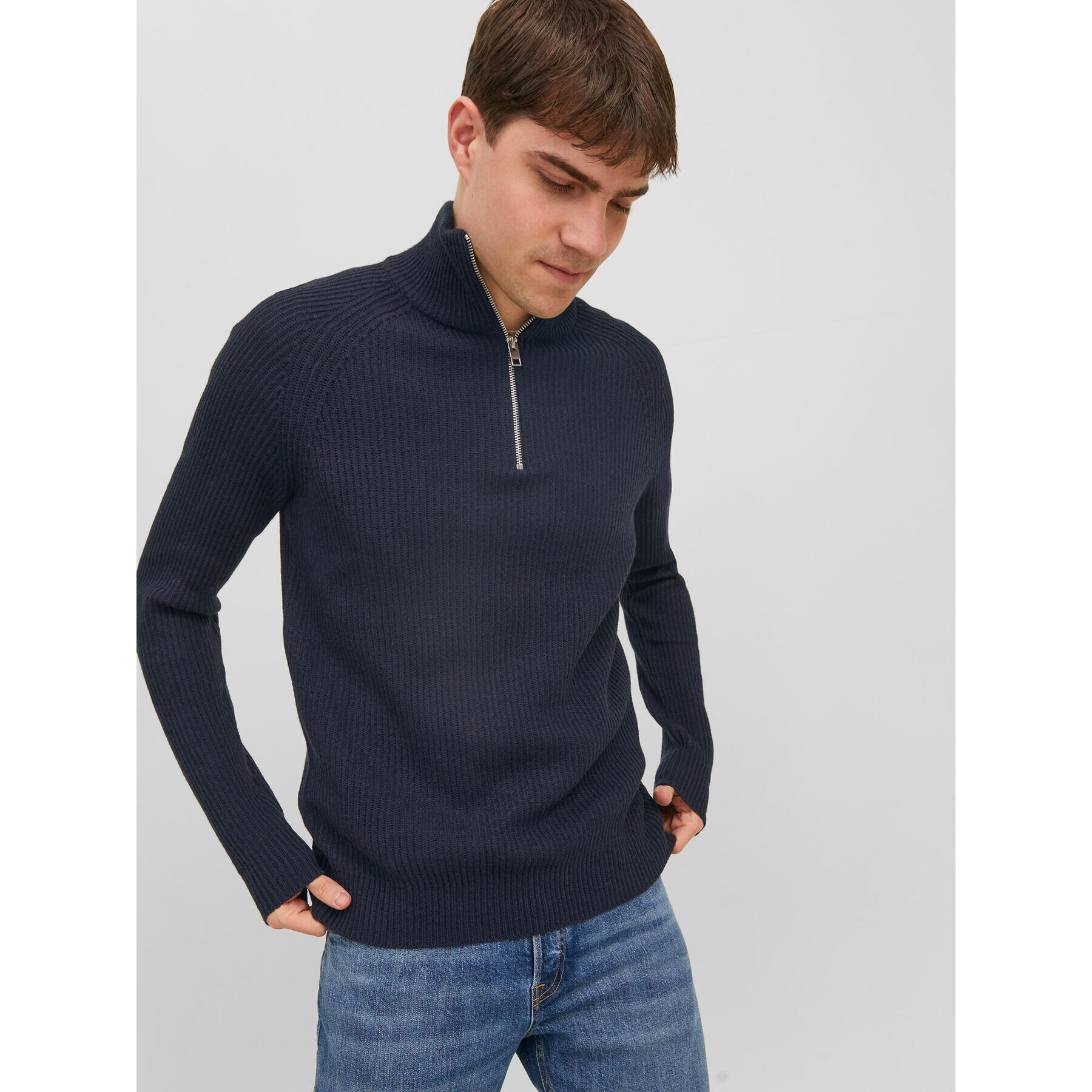 Jack&Jones Svetr 12236308 Tmavomodrá Regular Fit - Pepit.cz