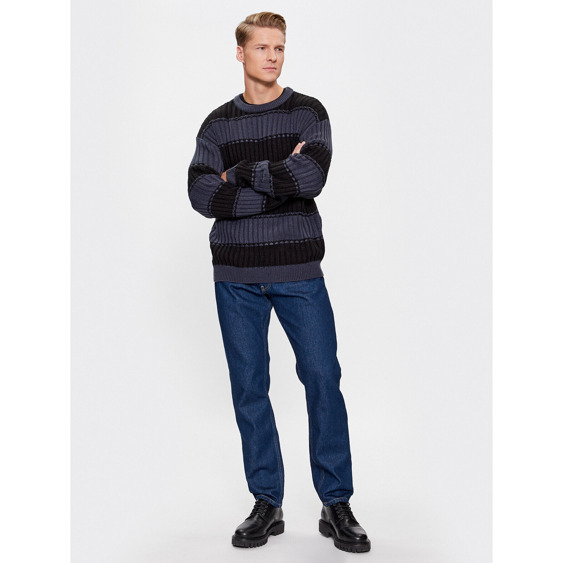 Jack&Jones Svetr 12241846 Tmavomodrá Regular Fit - Pepit.cz