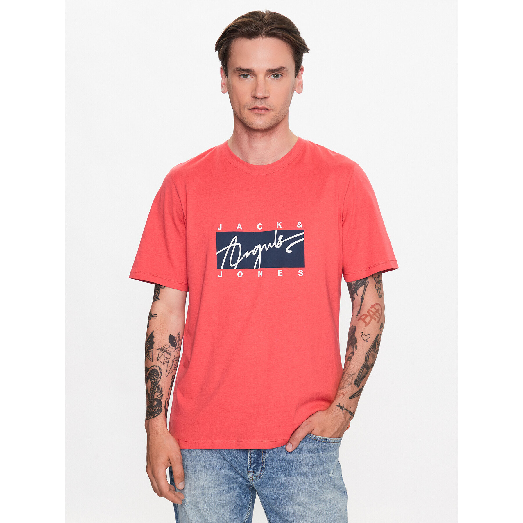 Jack&Jones T-Shirt Joshua 12228254 Červená Standard Fit - Pepit.cz