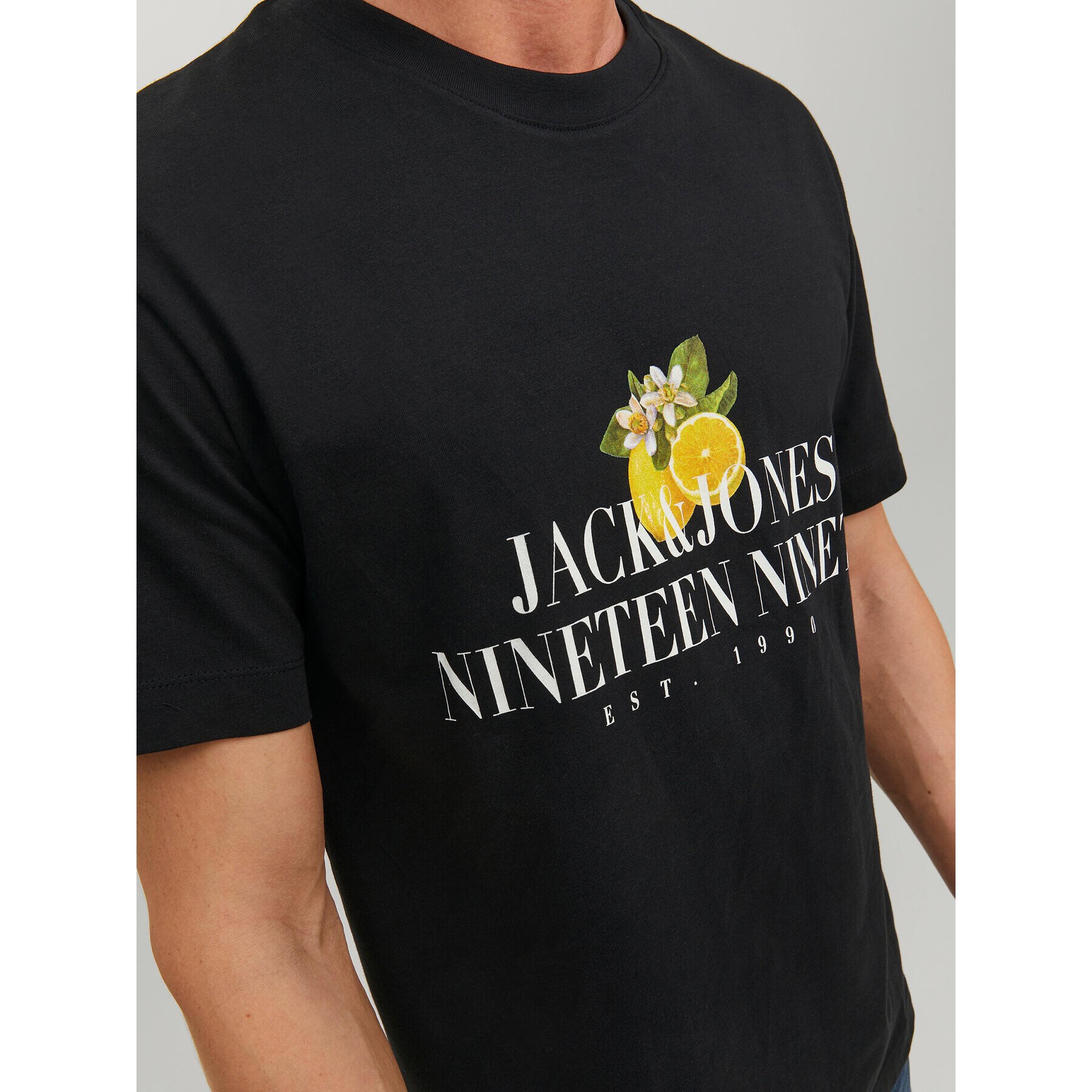 Jack&Jones T-Shirt Flores 12228775 Černá Relaxed Fit - Pepit.cz