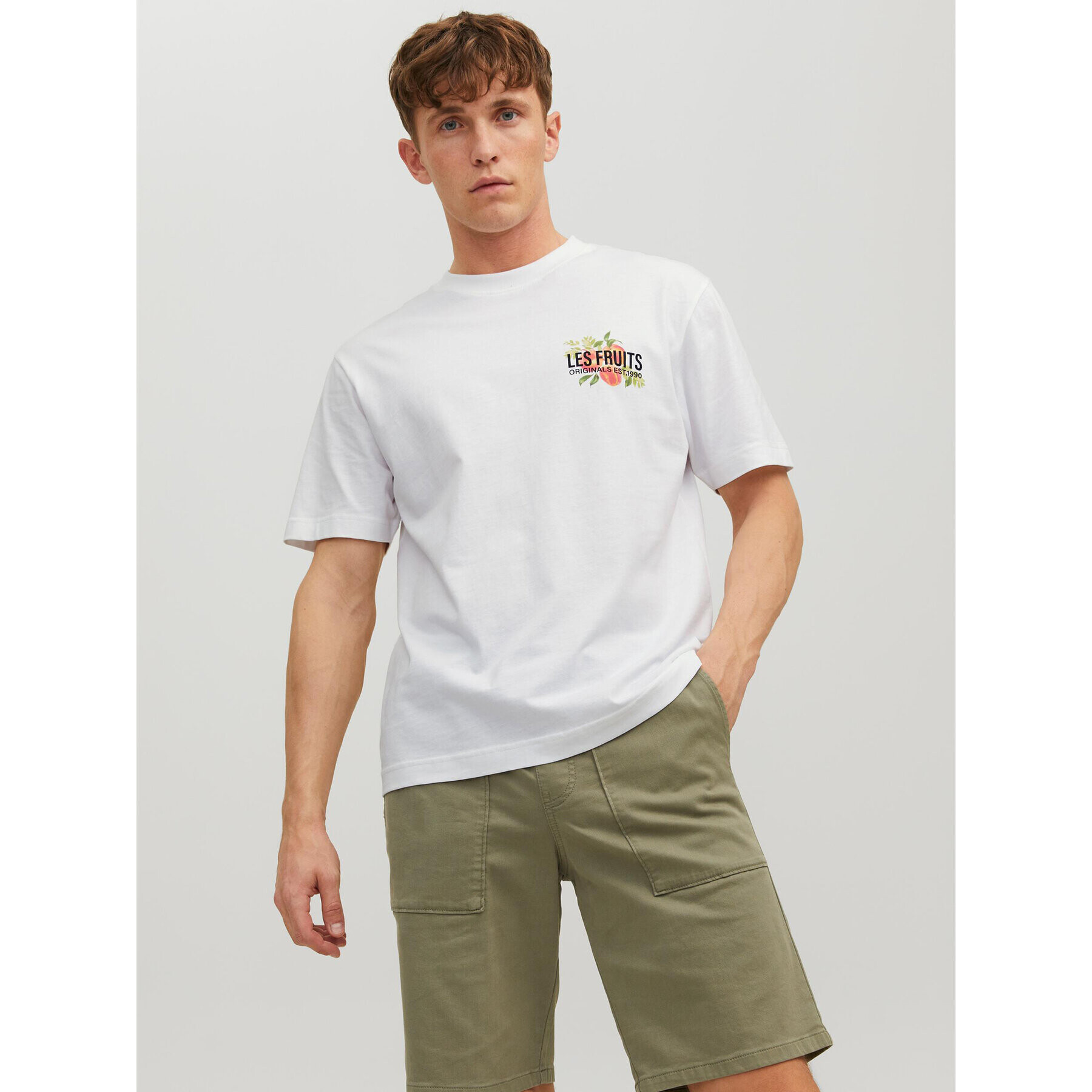 Jack&Jones T-Shirt Flores 12228776 Bílá Loose Fit - Pepit.cz