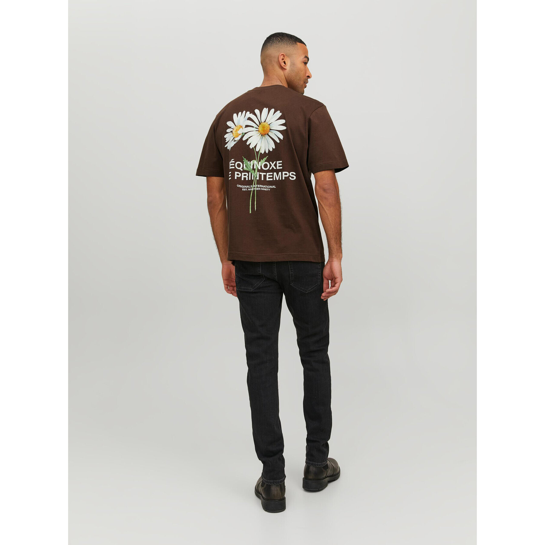 Jack&Jones T-Shirt Flores 12228776 Hnědá Loose Fit - Pepit.cz