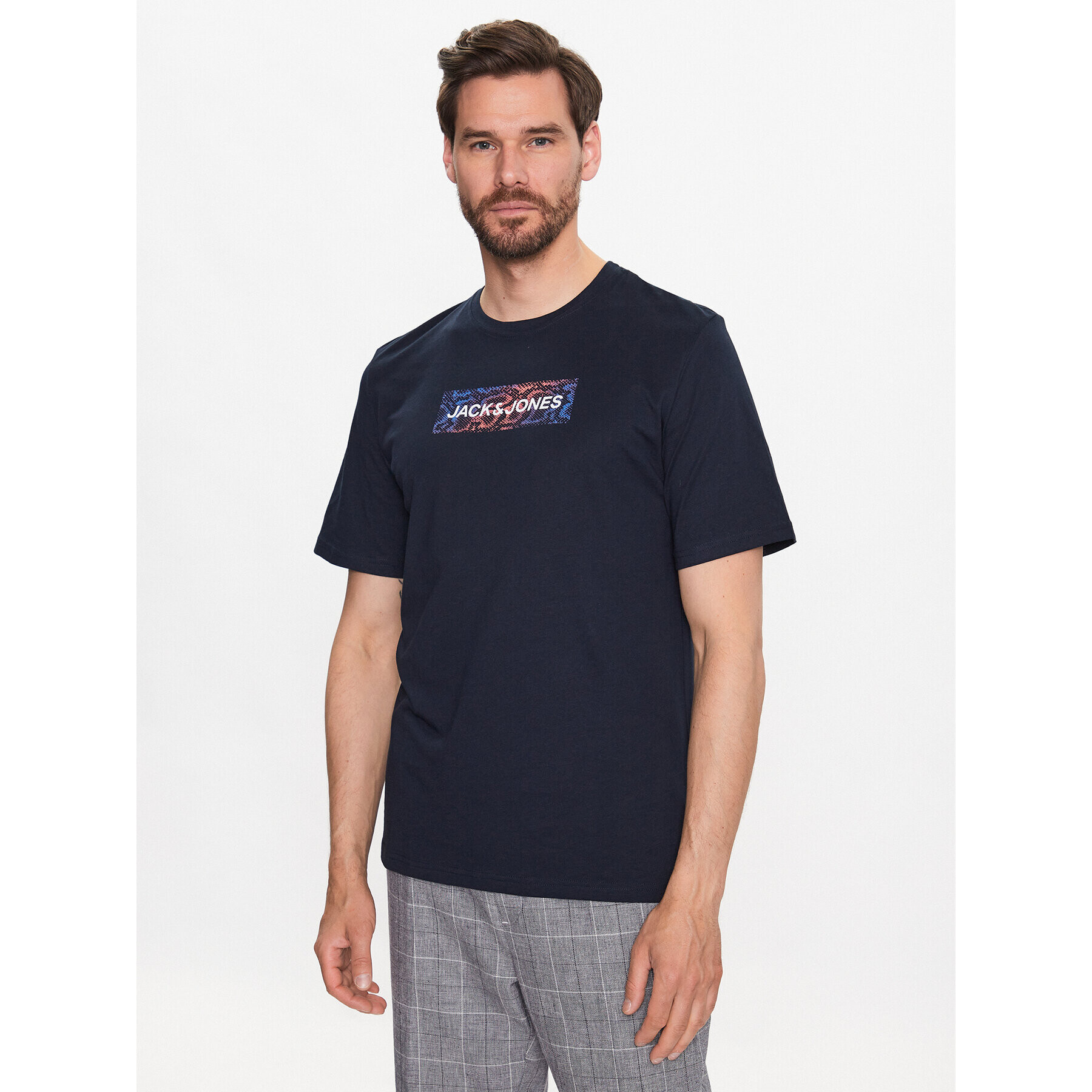 Jack&Jones T-Shirt Navigator 12229758 Tmavomodrá Standard Fit - Pepit.cz