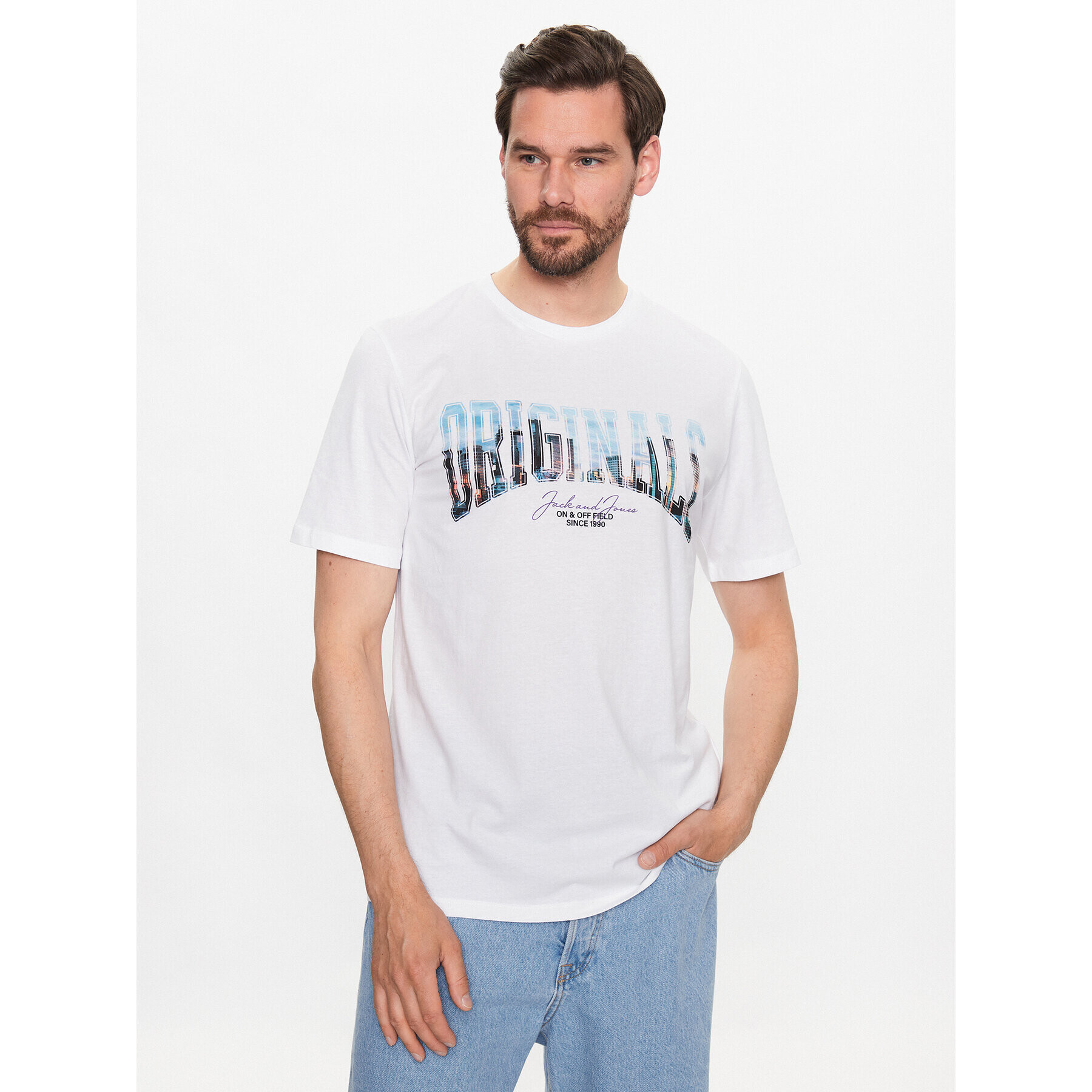 Jack&Jones T-Shirt Booster 12232996 Bílá Standard Fit - Pepit.cz