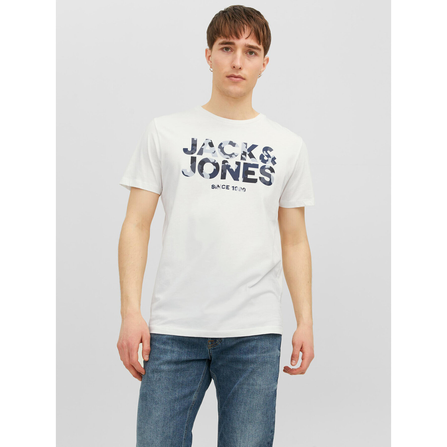 Jack&Jones T-Shirt 12235189 Bílá Regular Fit - Pepit.cz