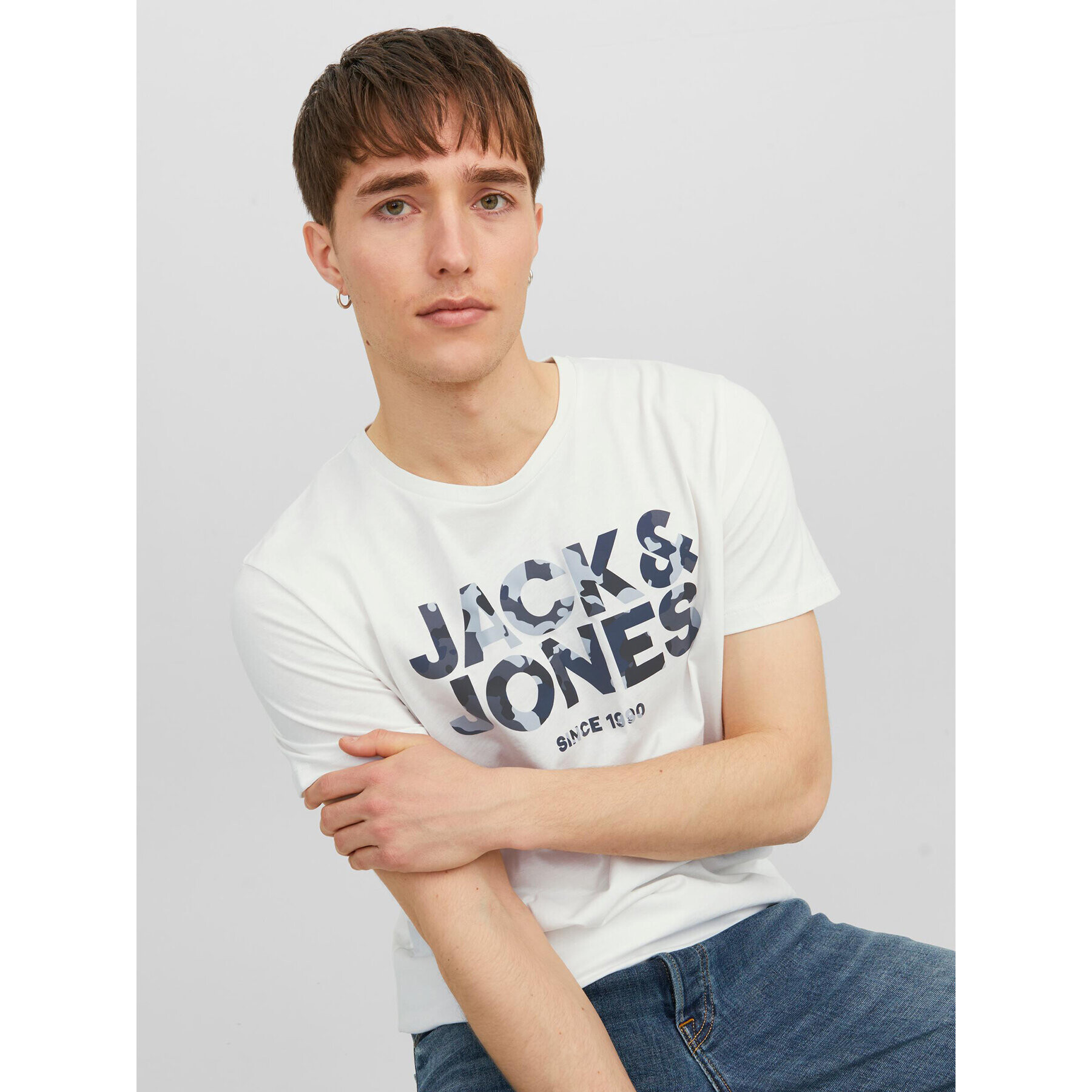 Jack&Jones T-Shirt 12235189 Bílá Regular Fit - Pepit.cz