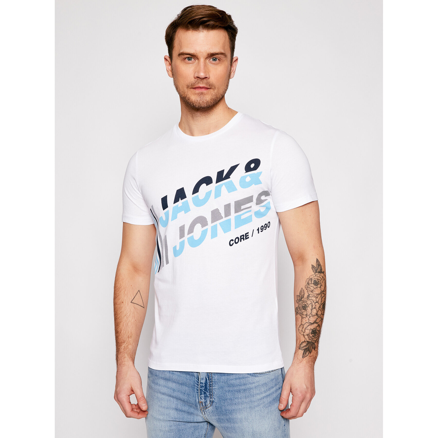 Jack&Jones T-Shirt Alpha 12188038 Bílá Slim Fit - Pepit.cz