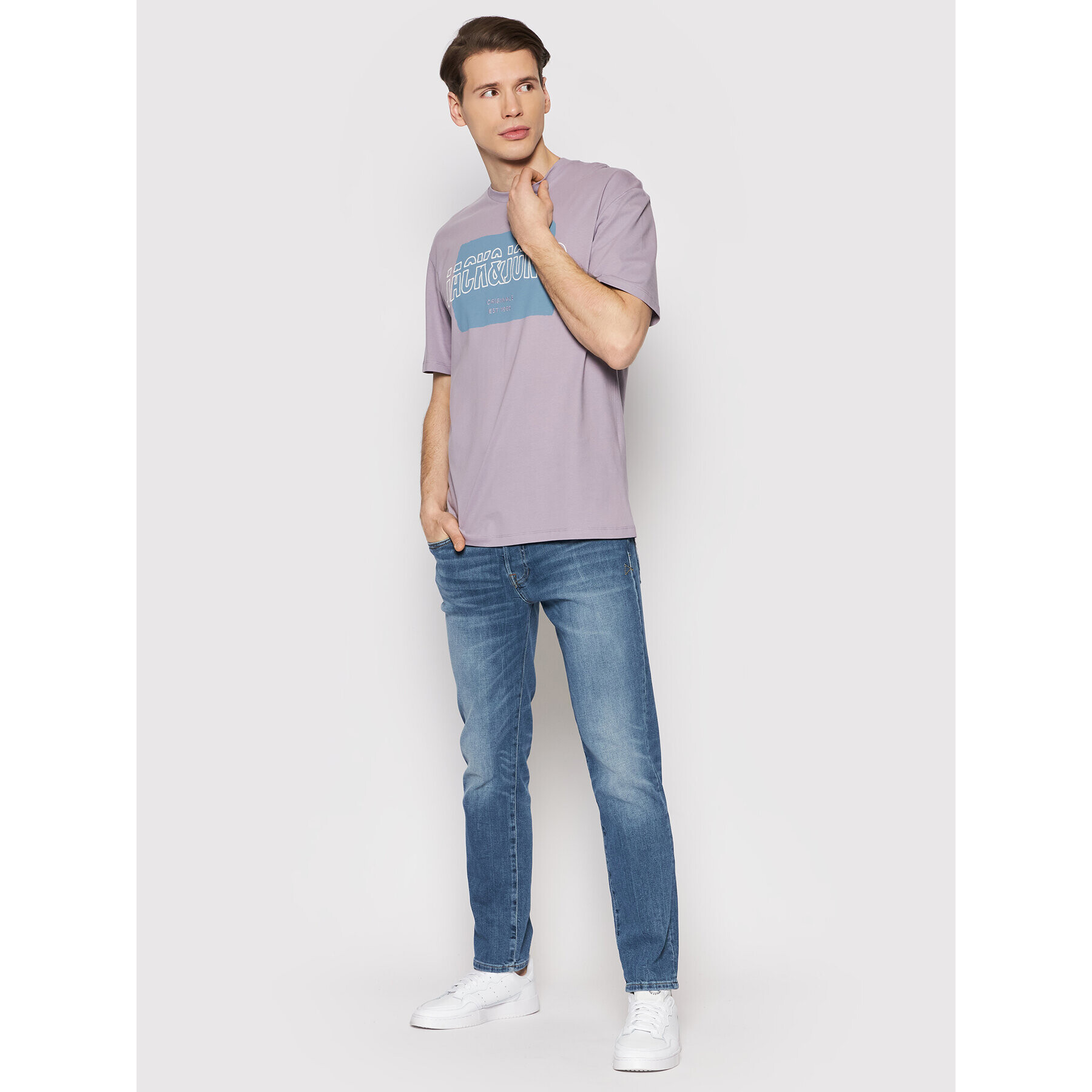 Jack&Jones T-Shirt Artists 12198391 Fialová Relaxed Fit - Pepit.cz