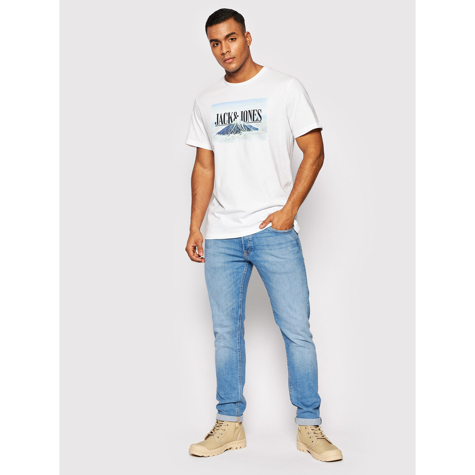 Jack&Jones T-Shirt Azan 12200159 Bílá Regular Fit - Pepit.cz