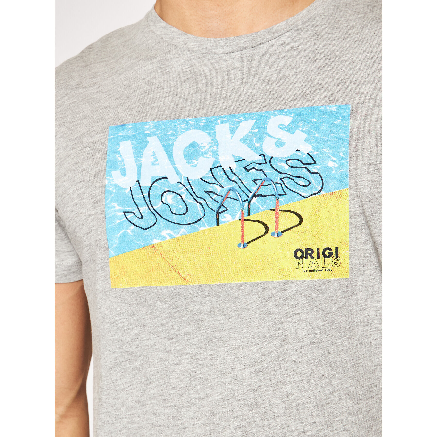 Jack&Jones T-Shirt Azure 12189032 Šedá Regular Fit - Pepit.cz