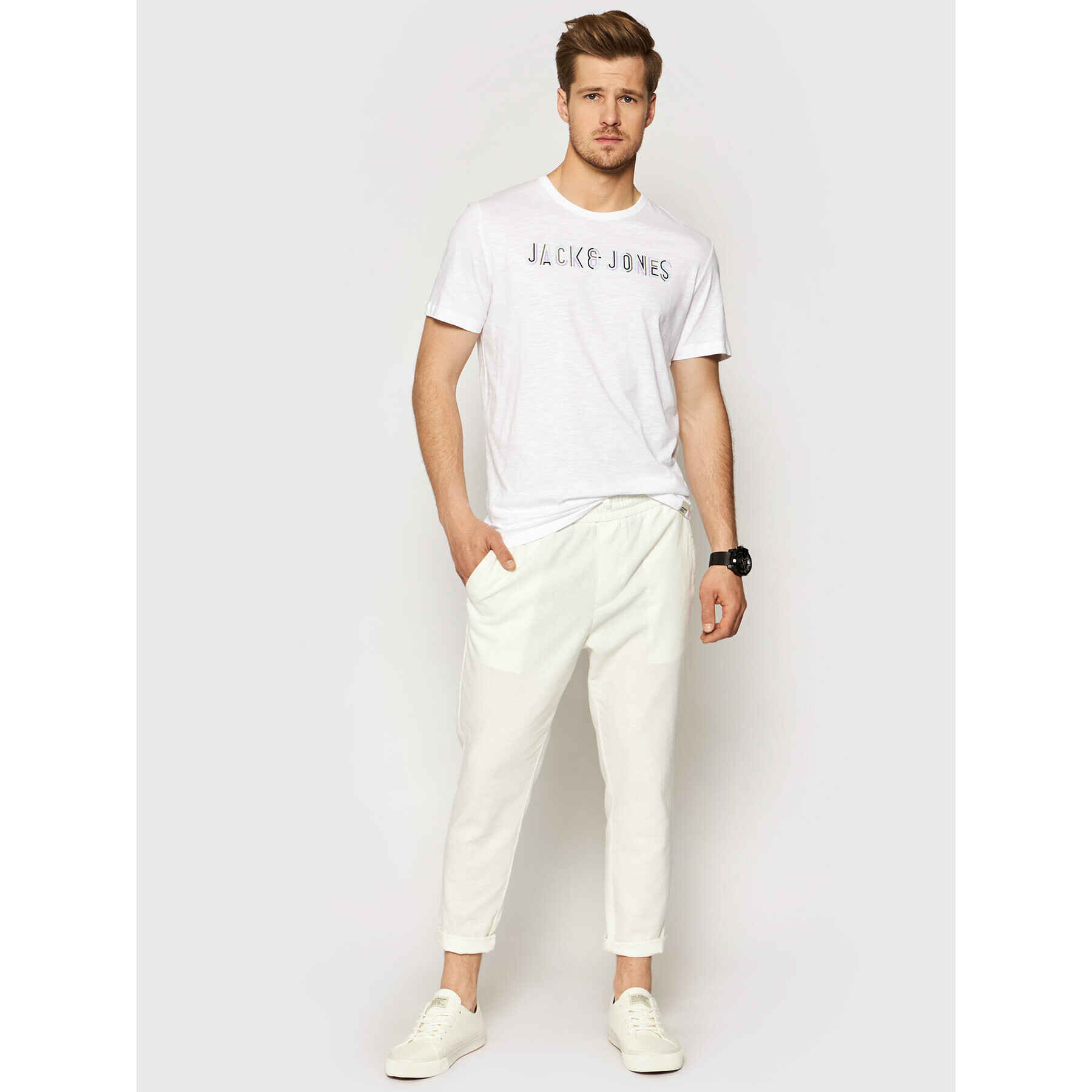 Jack&Jones T-Shirt Beachs 12191168 Bílá Regular Fit - Pepit.cz