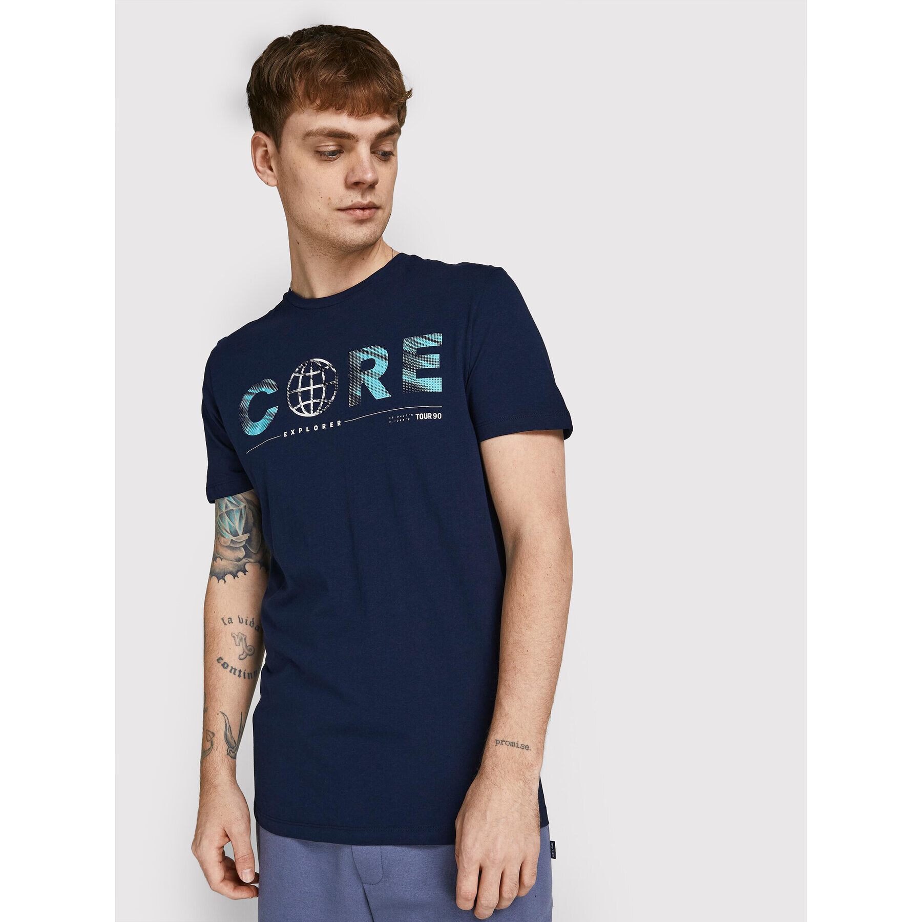 Jack&Jones T-Shirt Booster 12209209 Tmavomodrá Regular Fit - Pepit.cz