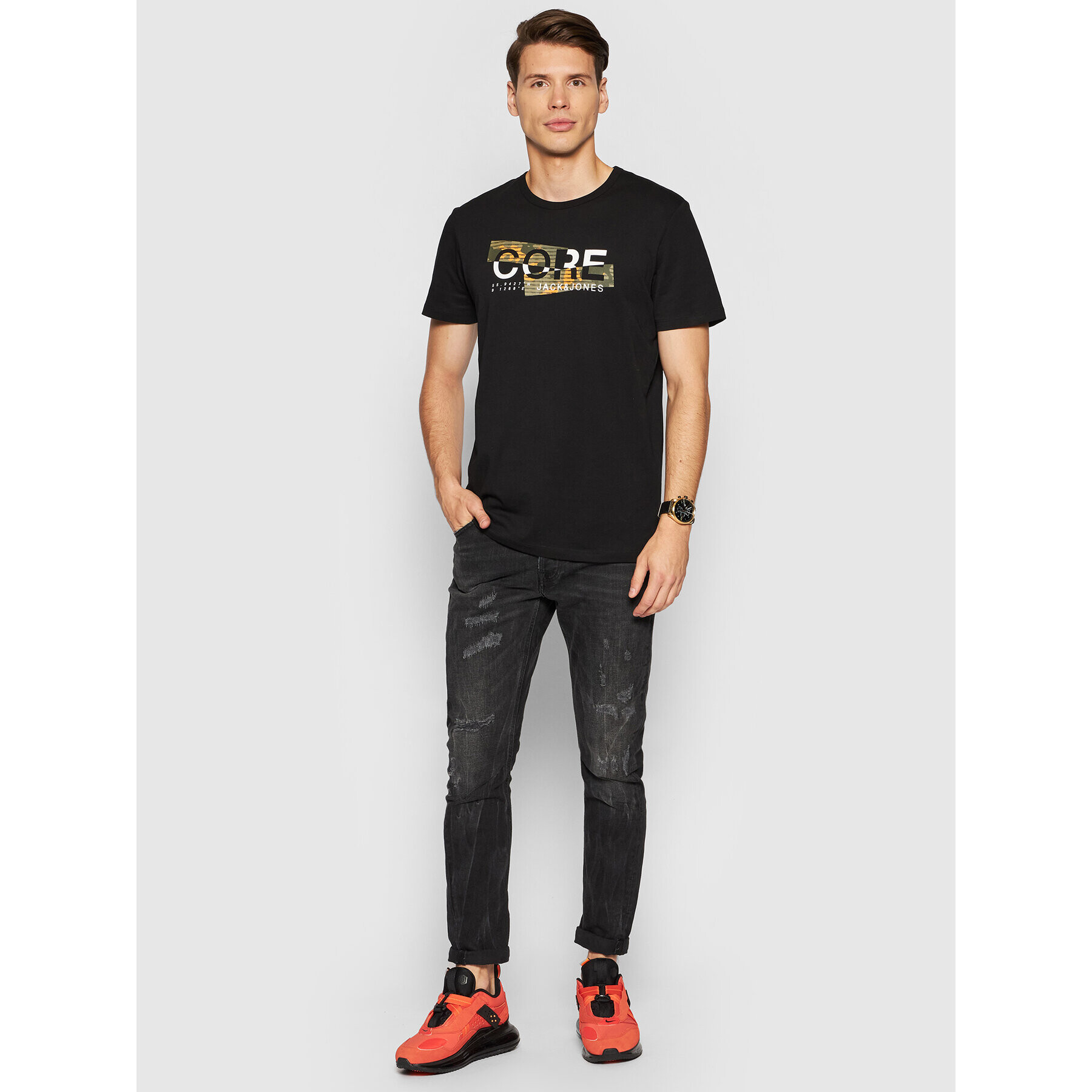 Jack&Jones T-Shirt Cam 12194175 Černá Regular Fit - Pepit.cz