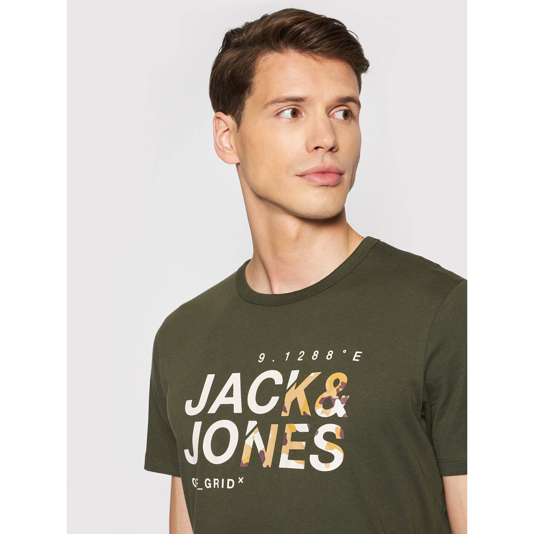 Jack&Jones T-Shirt Cam 12194175 Zelená Regular Fit - Pepit.cz