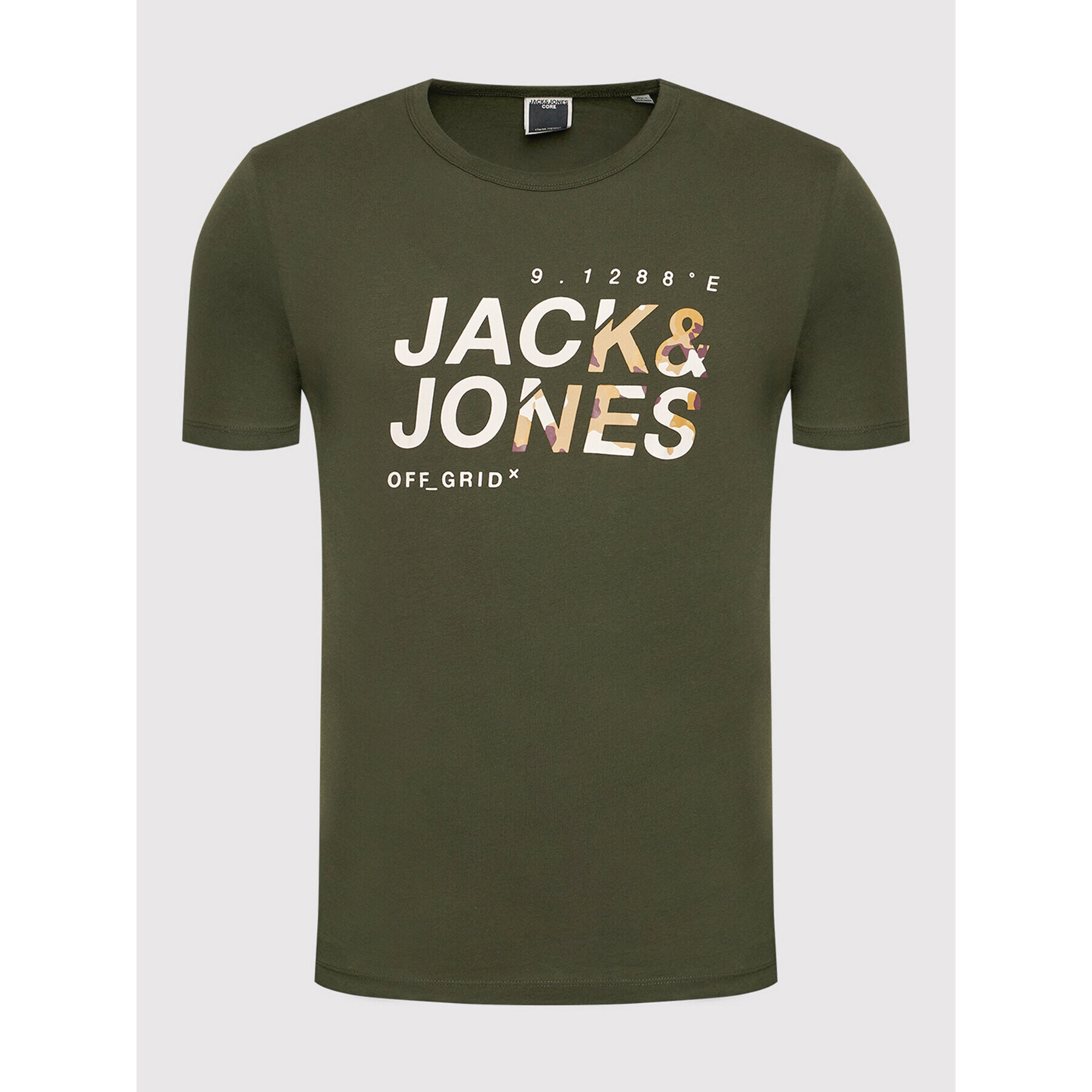 Jack&Jones T-Shirt Cam 12194175 Zelená Regular Fit - Pepit.cz