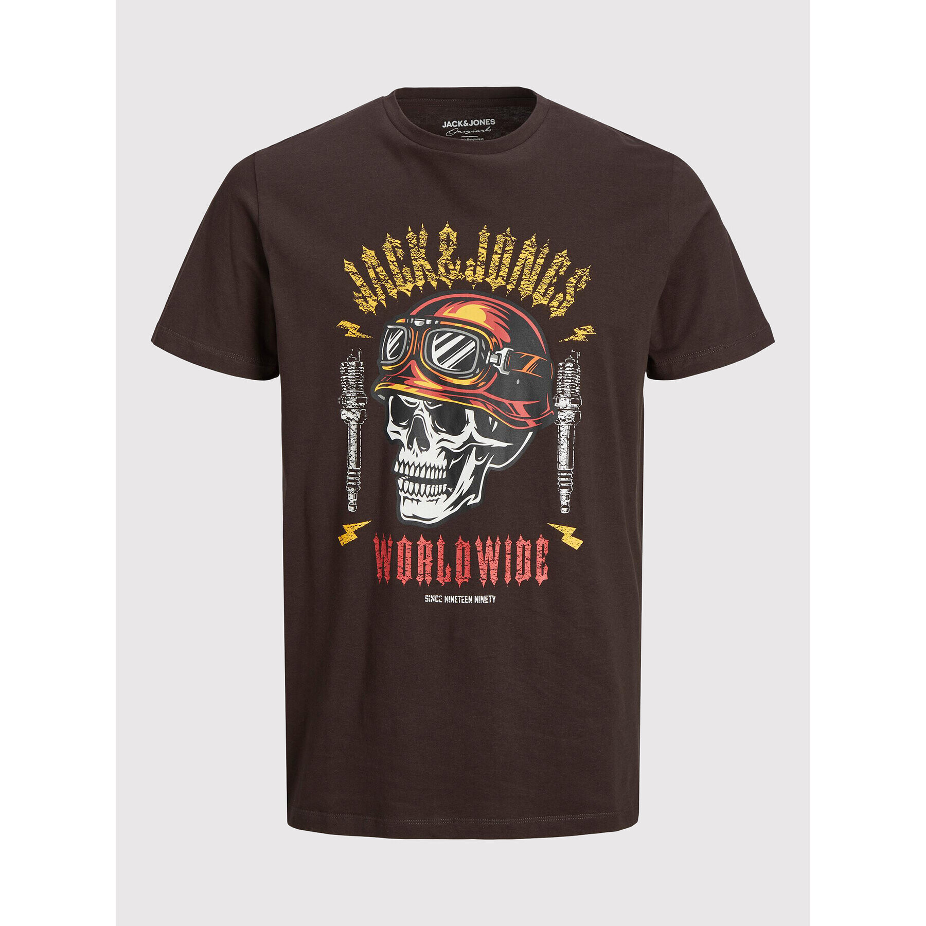 Jack&Jones T-Shirt Capitan 12216369 Hnědá Regular Fit - Pepit.cz