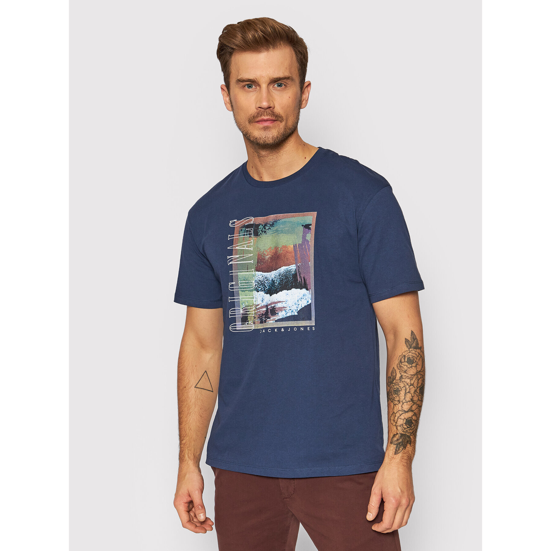 Jack&Jones T-Shirt Collage 12197827 Tmavomodrá Relaxed Fit - Pepit.cz