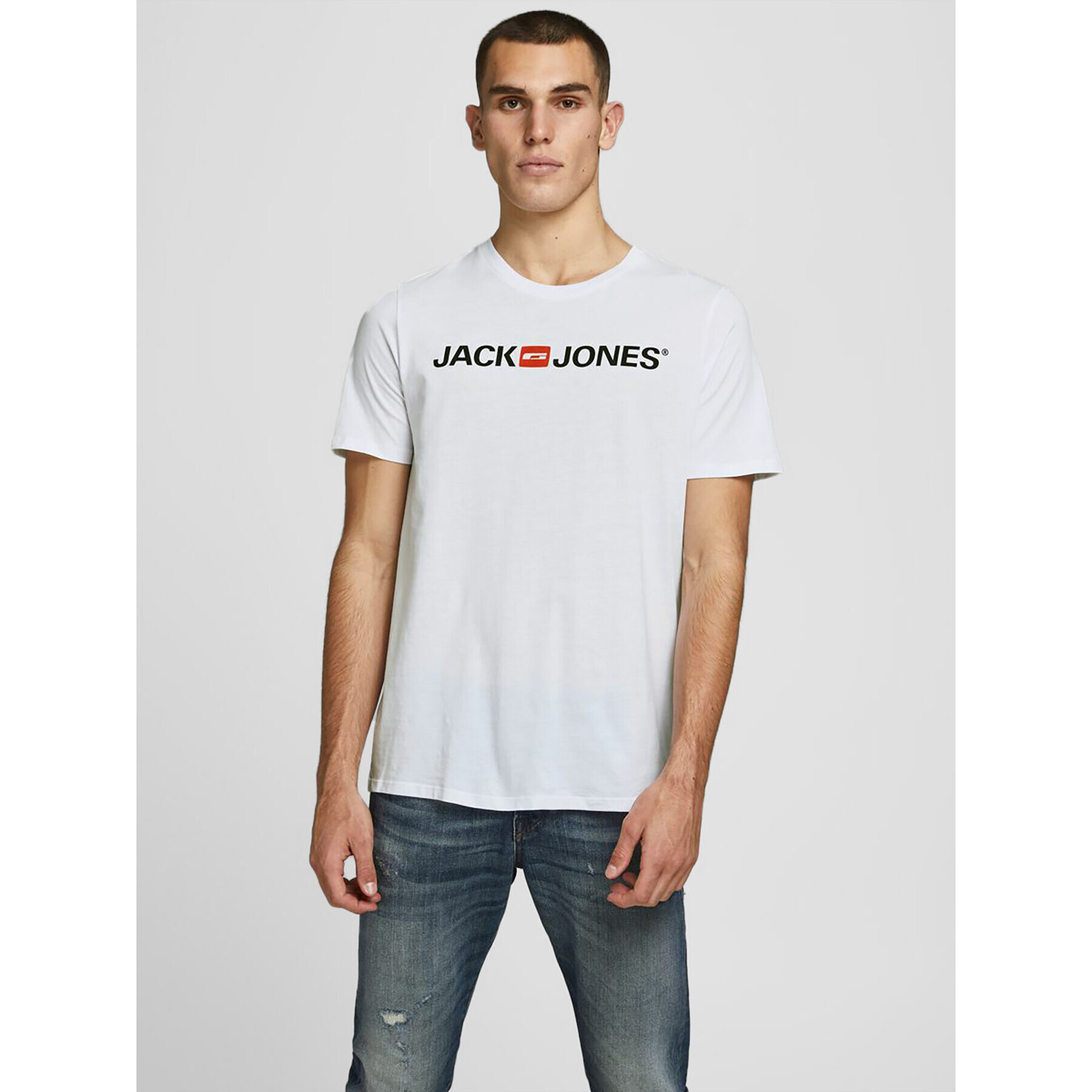 Jack&Jones T-Shirt Corp Logo 12137126 Bílá Slim Fit - Pepit.cz