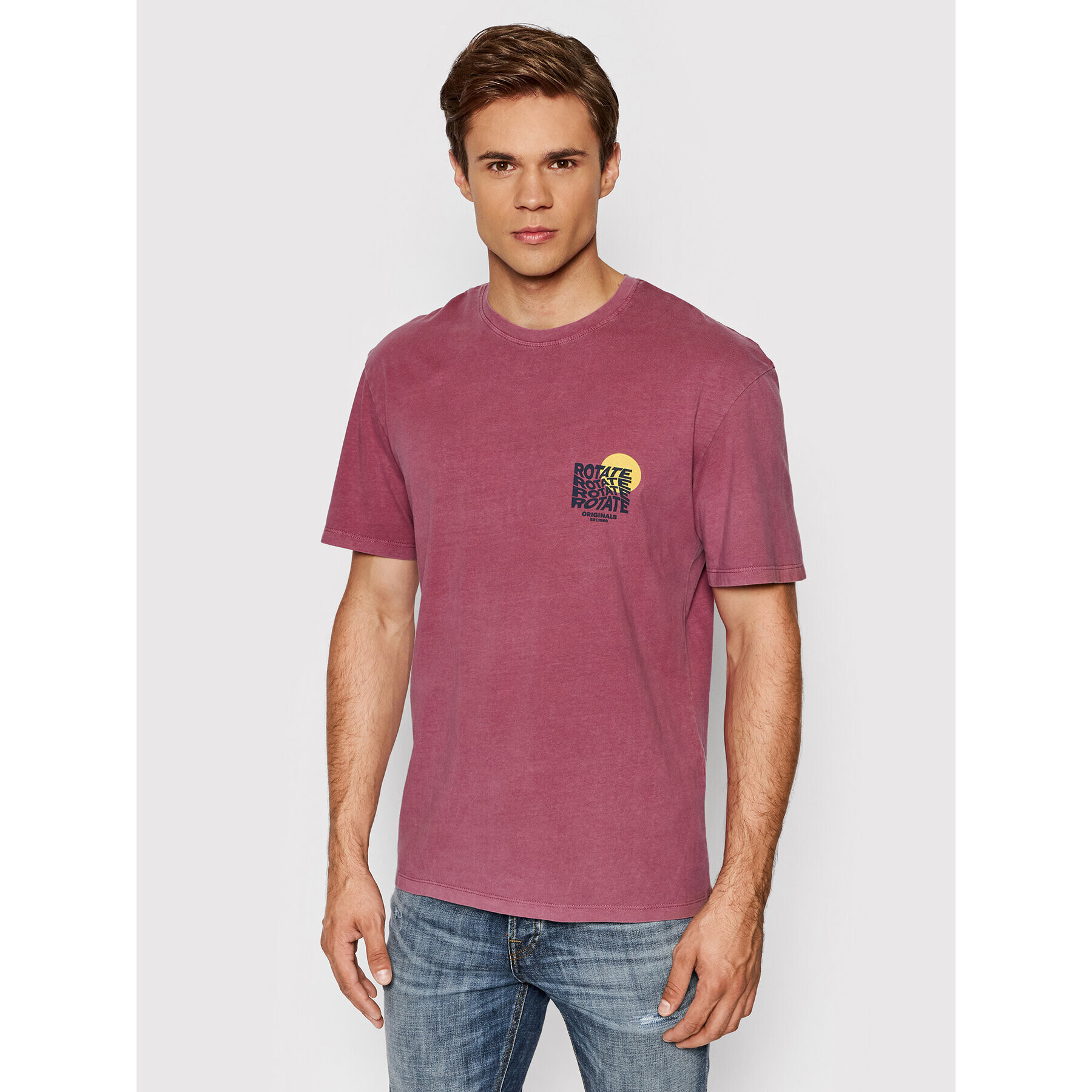 Jack&Jones T-Shirt Costa 12193737 Bordó Relaxed Fit - Pepit.cz