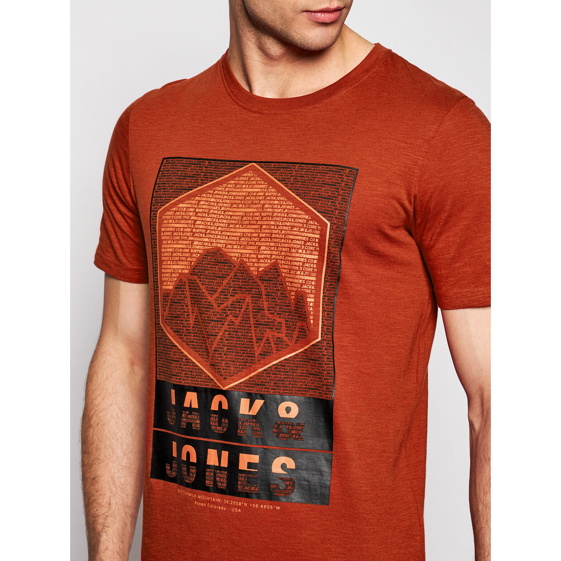 Jack&Jones T-Shirt Gibs-Spring 12192520 Červená Slim Fit - Pepit.cz