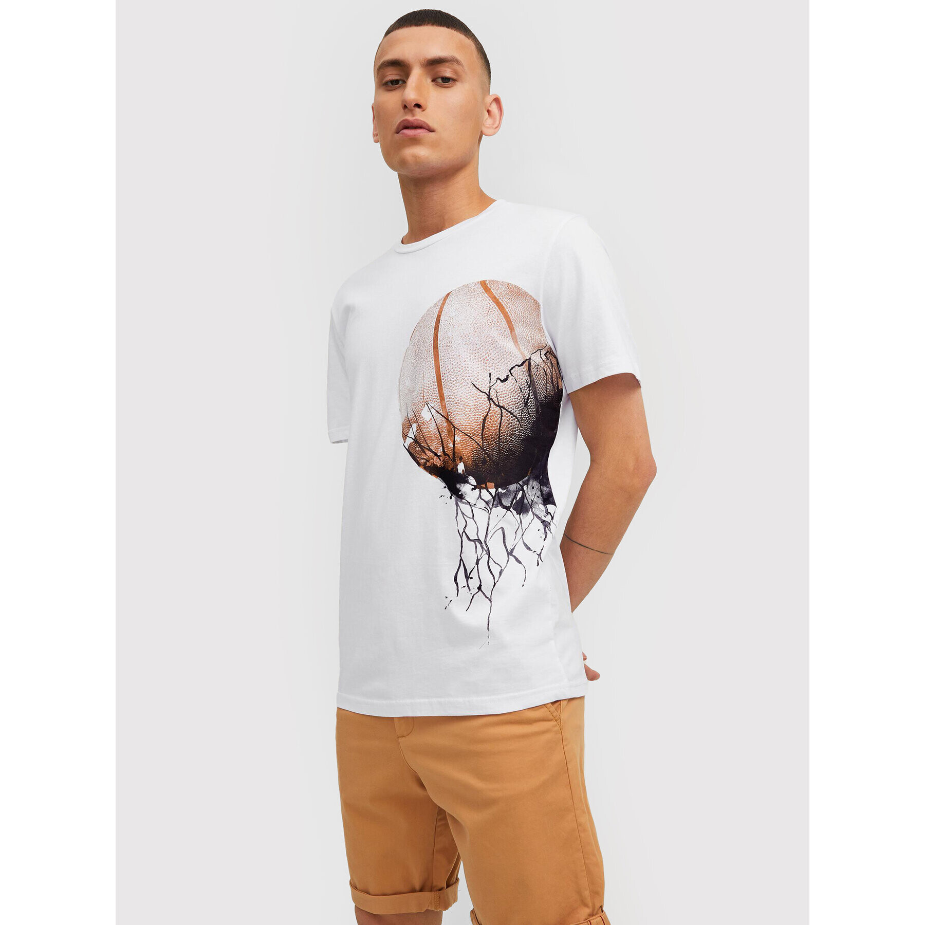 Jack&Jones T-Shirt Graphic 12210354 Bílá Regular Fit - Pepit.cz