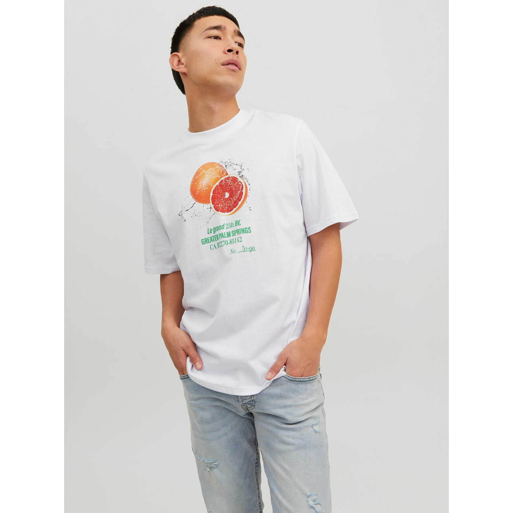 Jack&Jones T-Shirt Grocery 12230754 Bílá Oversize - Pepit.cz