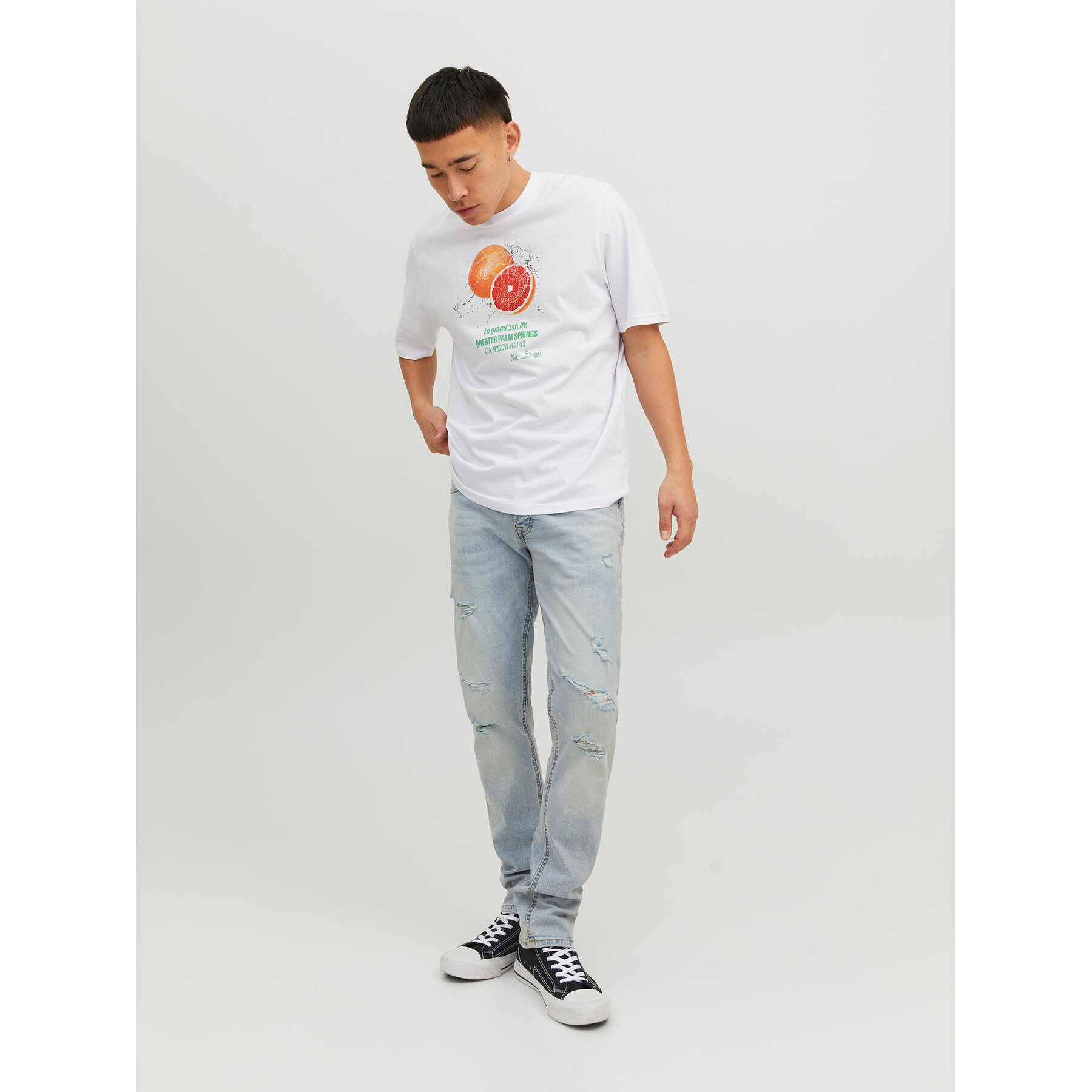 Jack&Jones T-Shirt Grocery 12230754 Bílá Oversize - Pepit.cz