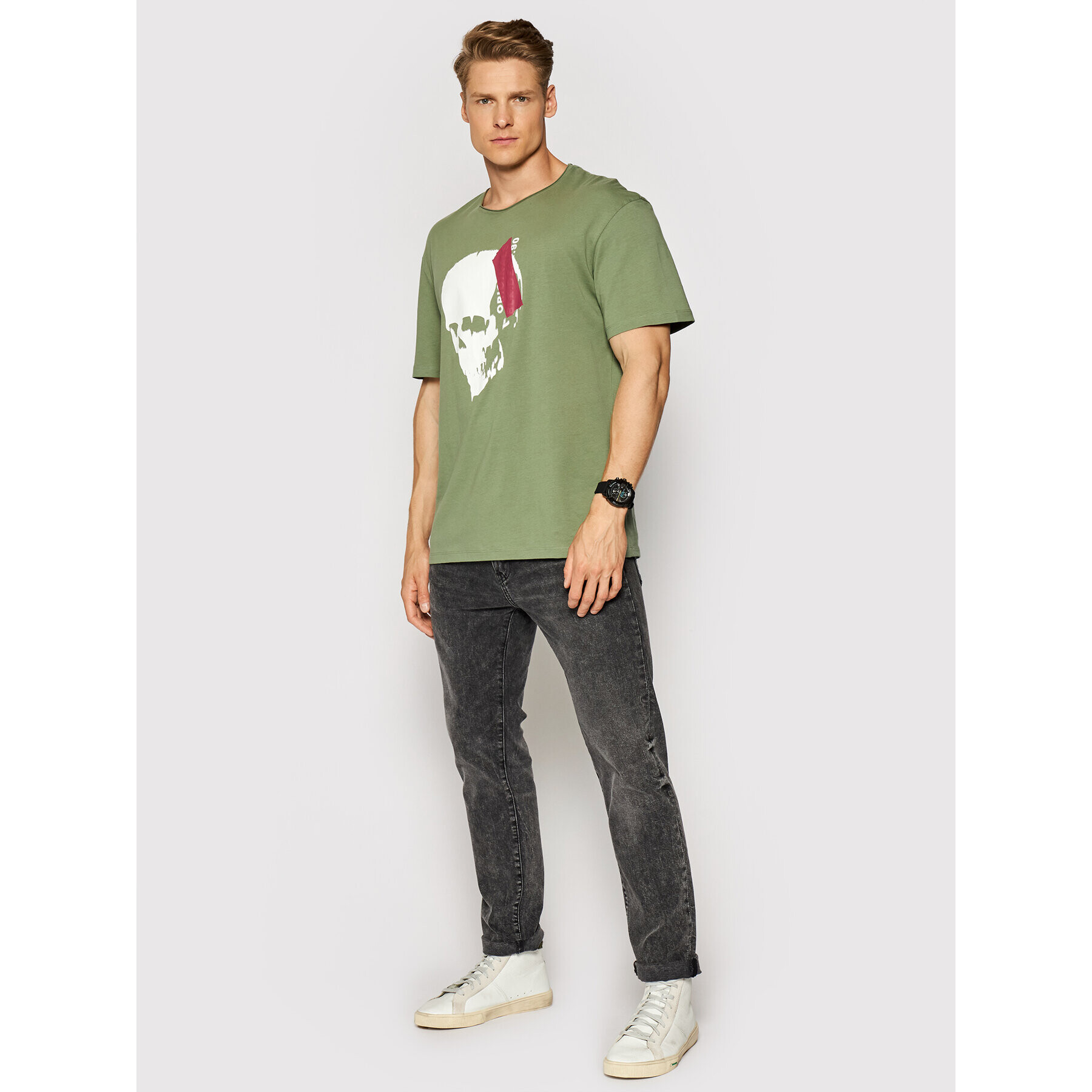 Jack&Jones T-Shirt Jack 12189294 Zelená Relaxed Fit - Pepit.cz