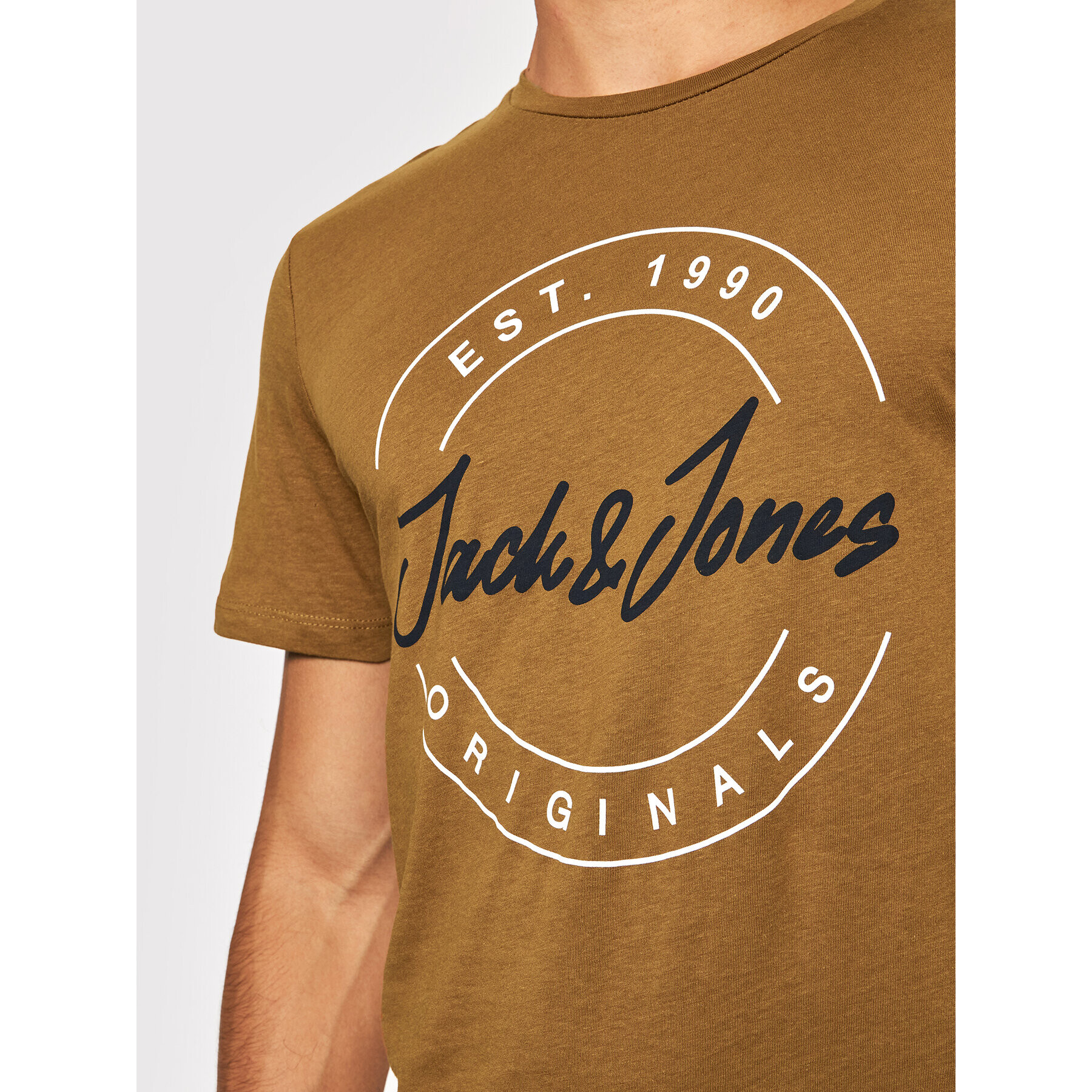 Jack&Jones T-Shirt Jerry 12196771 Hnědá Regular Fit - Pepit.cz