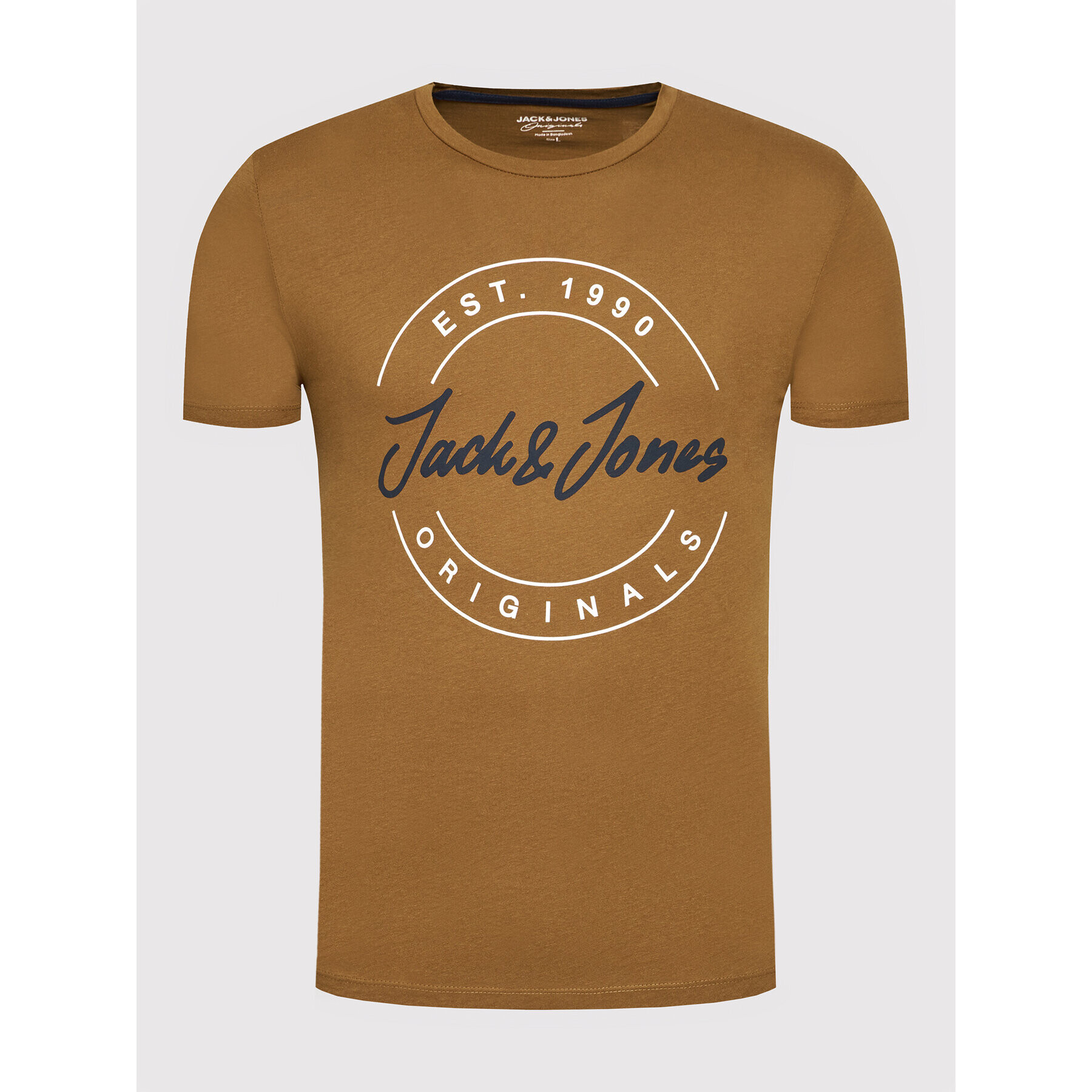 Jack&Jones T-Shirt Jerry 12196771 Hnědá Regular Fit - Pepit.cz