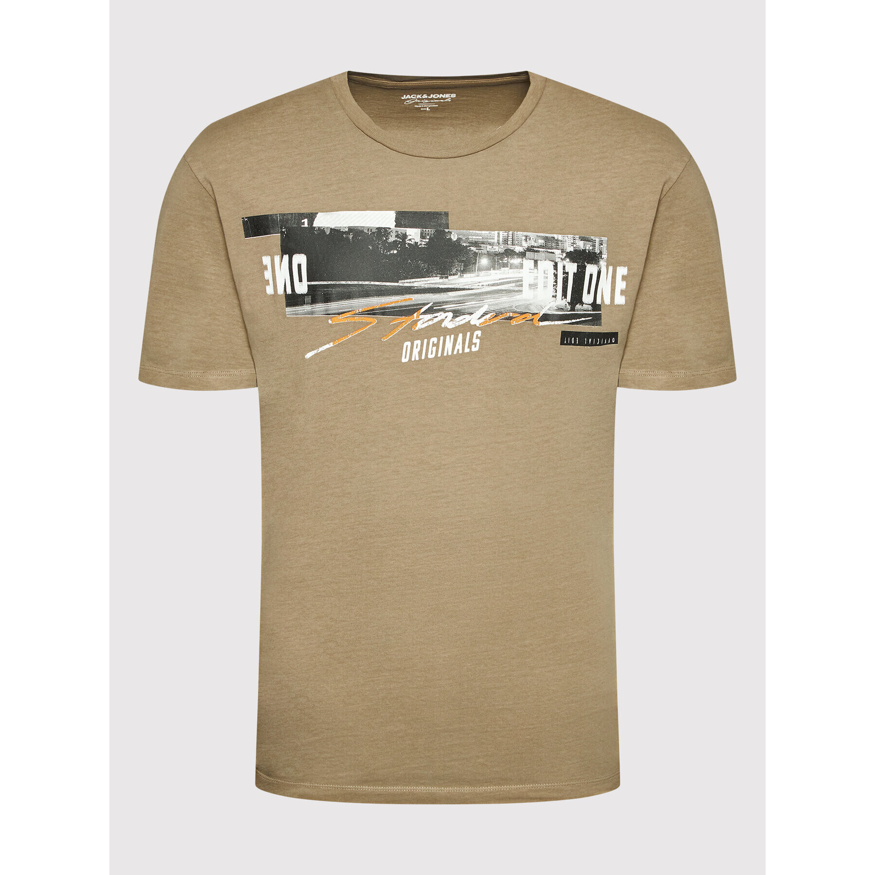 Jack&Jones T-Shirt Knockoutfade 12205956 Hnědá Relaxed Fit - Pepit.cz