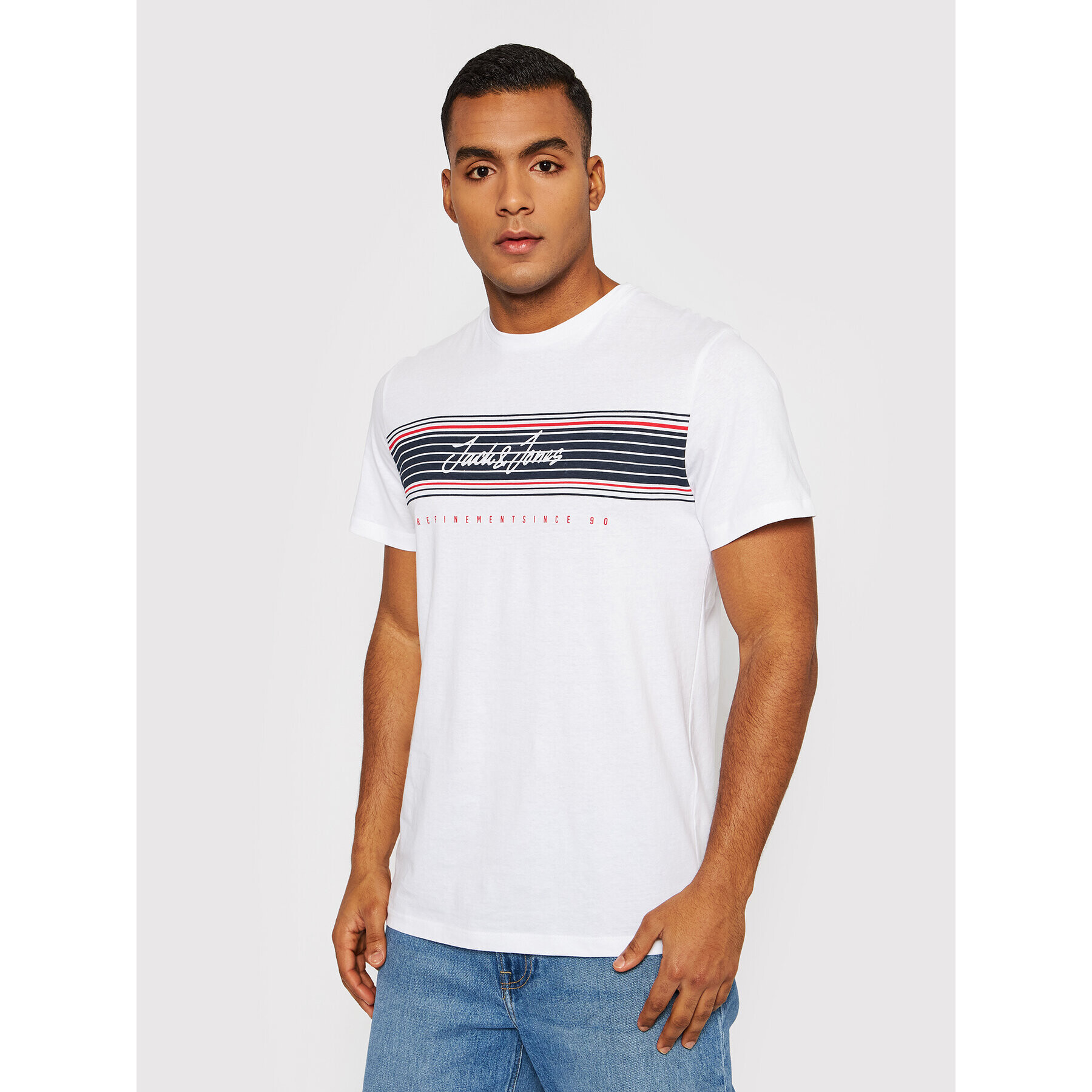 Jack&Jones T-Shirt Leo 12200239 Bílá Regular Fit - Pepit.cz