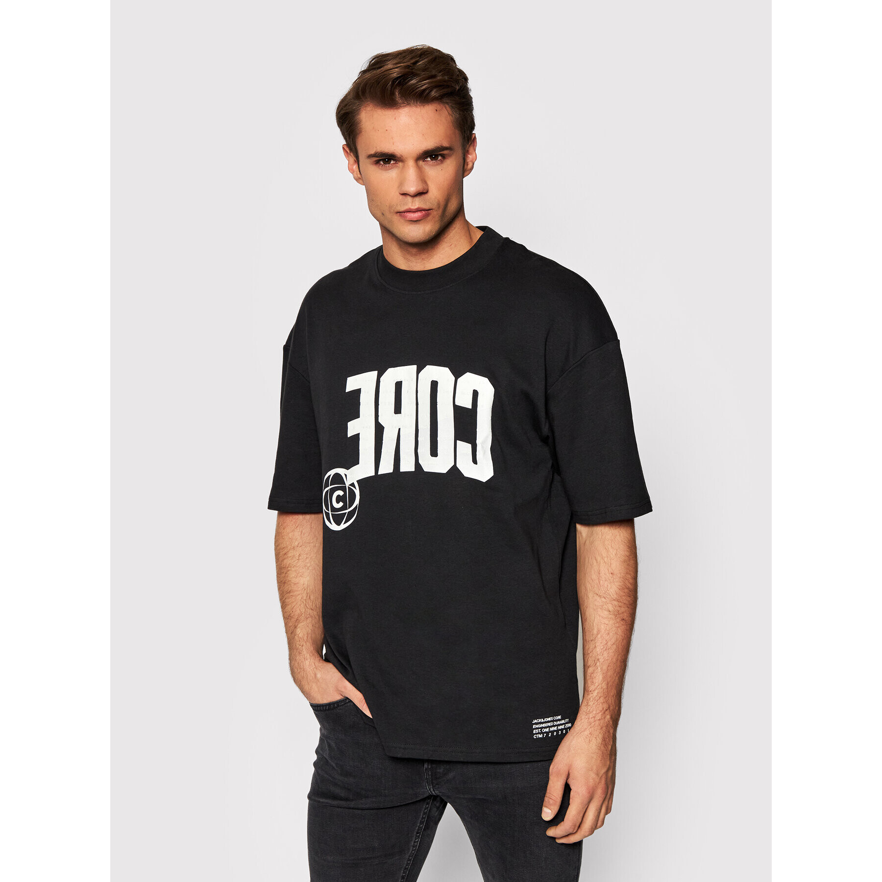 Jack&Jones T-Shirt Lett 12197963 Černá Loose Fit - Pepit.cz