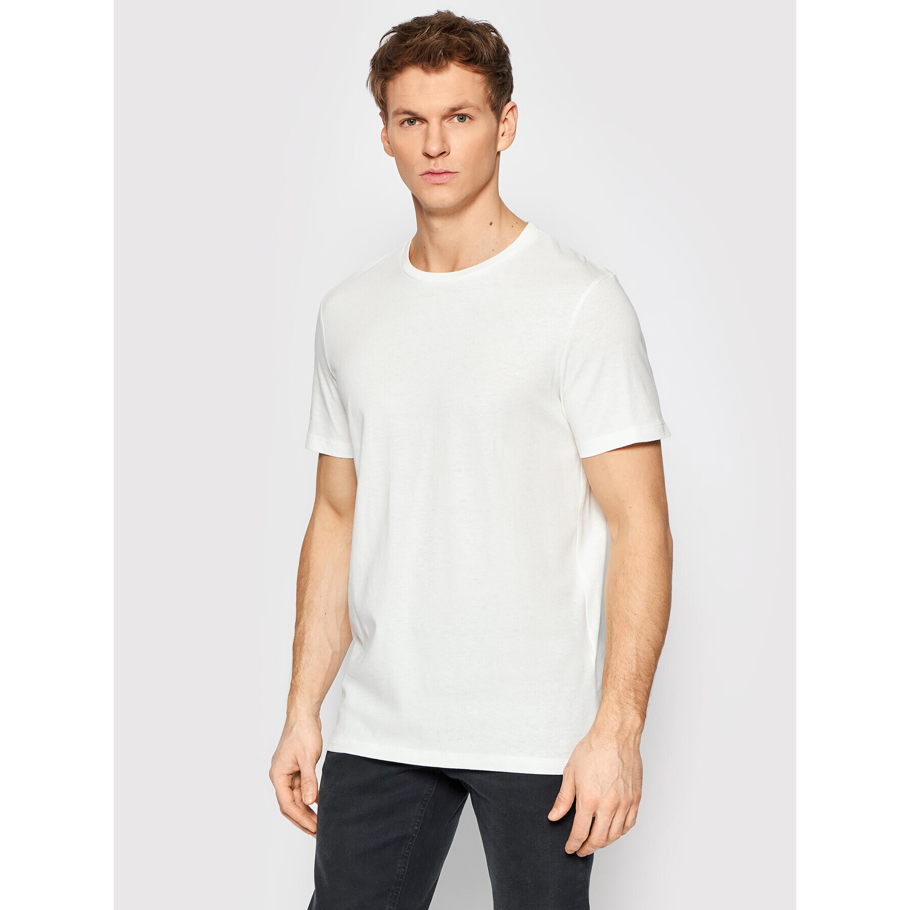 Jack&Jones T-Shirt Linen Basic 12199713 Bílá Regular Fit - Pepit.cz