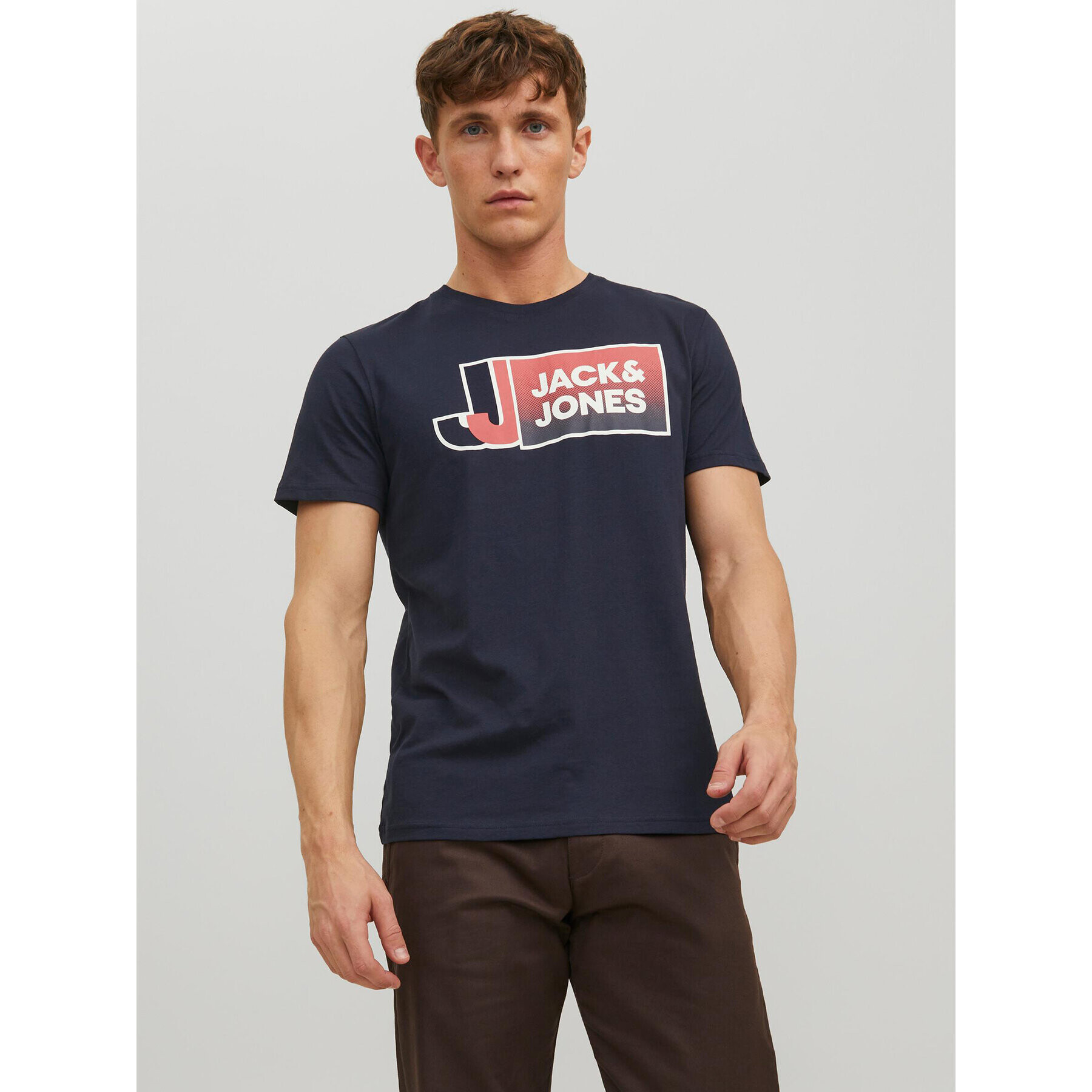 Jack&Jones T-Shirt Logan 12228078 Tmavomodrá Standard Fit - Pepit.cz